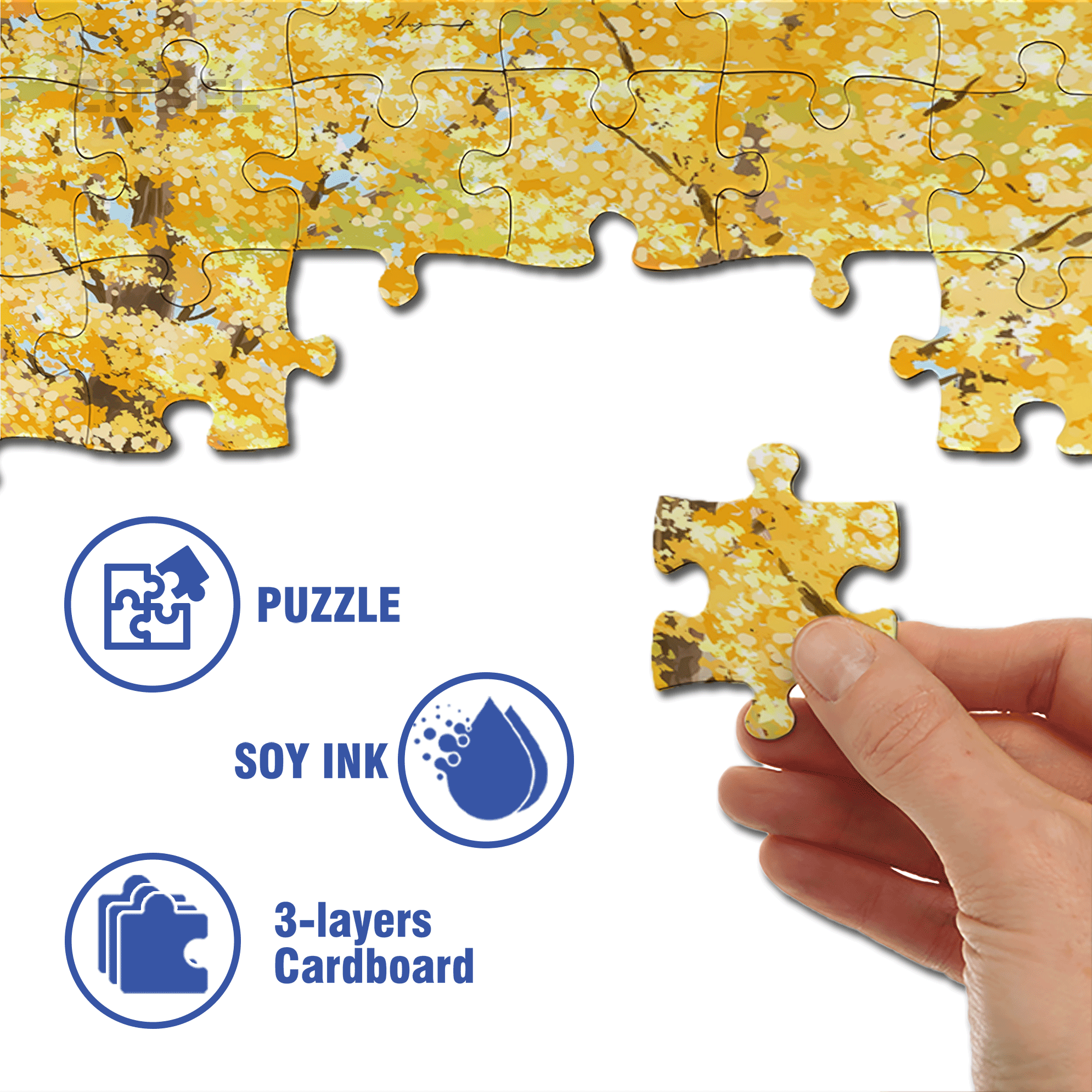 Record Autumn with Painting 3 500pcs/1000pcs Jigsaw Puzzle, Scratch-Resistant, Interactive Family Game & Brain-Boosting DIY Decor, Perfect for Halloween, Christmas & New Year Gifts, Family Puzzle Game