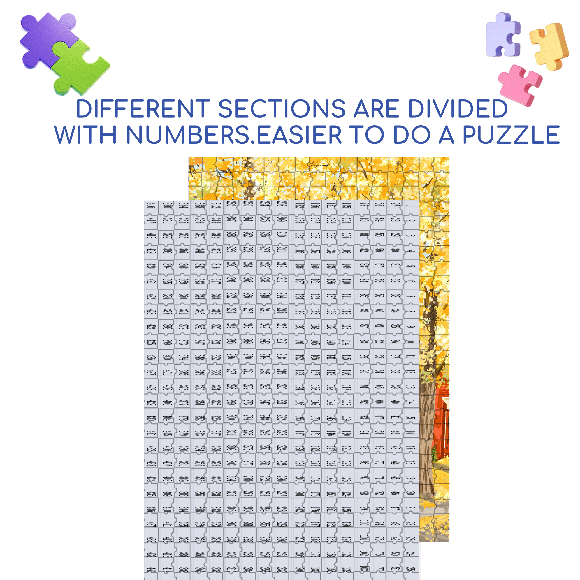 Record Autumn with Painting 3 500pcs/1000pcs Jigsaw Puzzle, Scratch-Resistant, Interactive Family Game & Brain-Boosting DIY Decor, Perfect for Halloween, Christmas & New Year Gifts, Family Puzzle Game