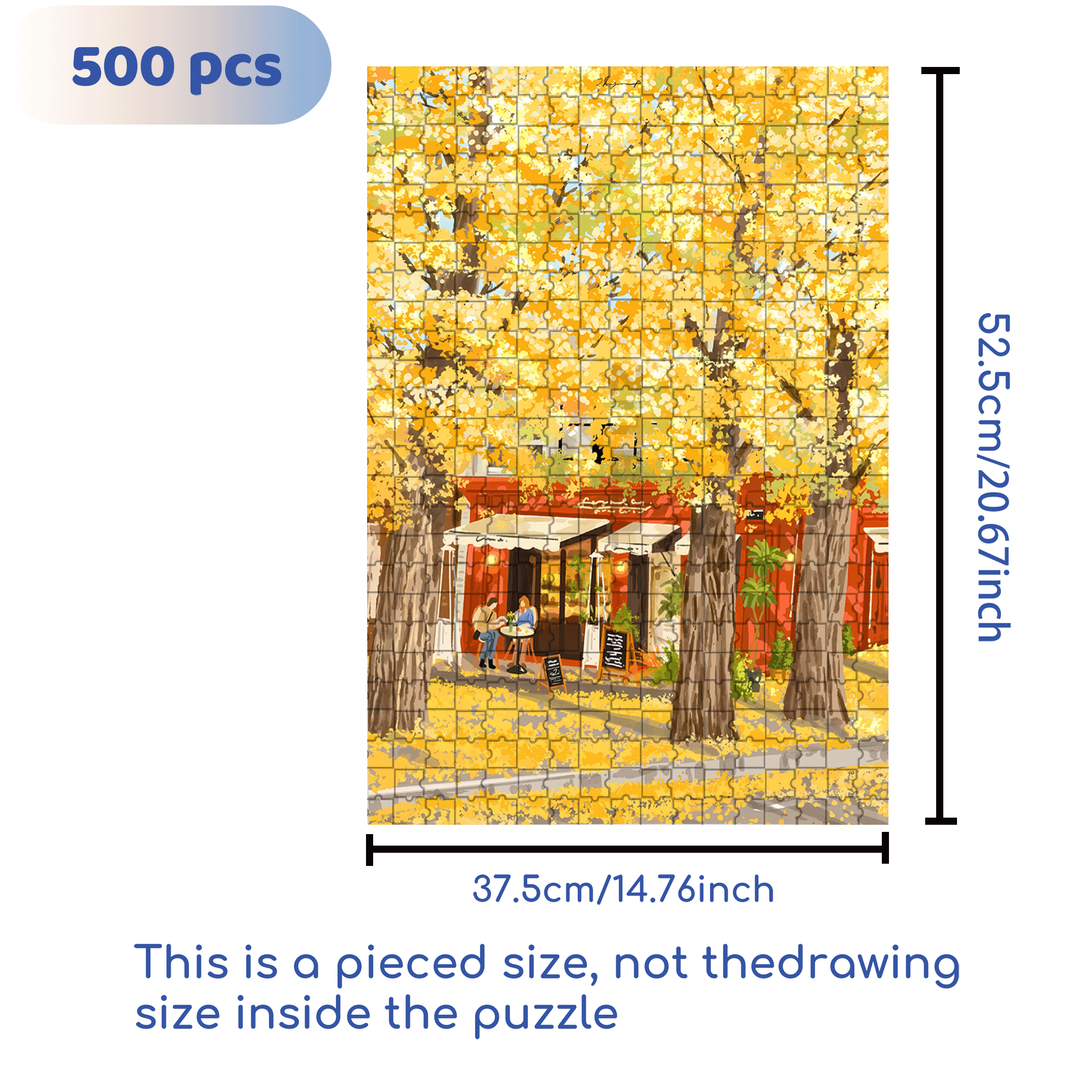 Record Autumn with Painting 3 500pcs/1000pcs Jigsaw Puzzle, Scratch-Resistant, Interactive Family Game & Brain-Boosting DIY Decor, Perfect for Halloween, Christmas & New Year Gifts, Family Puzzle Game