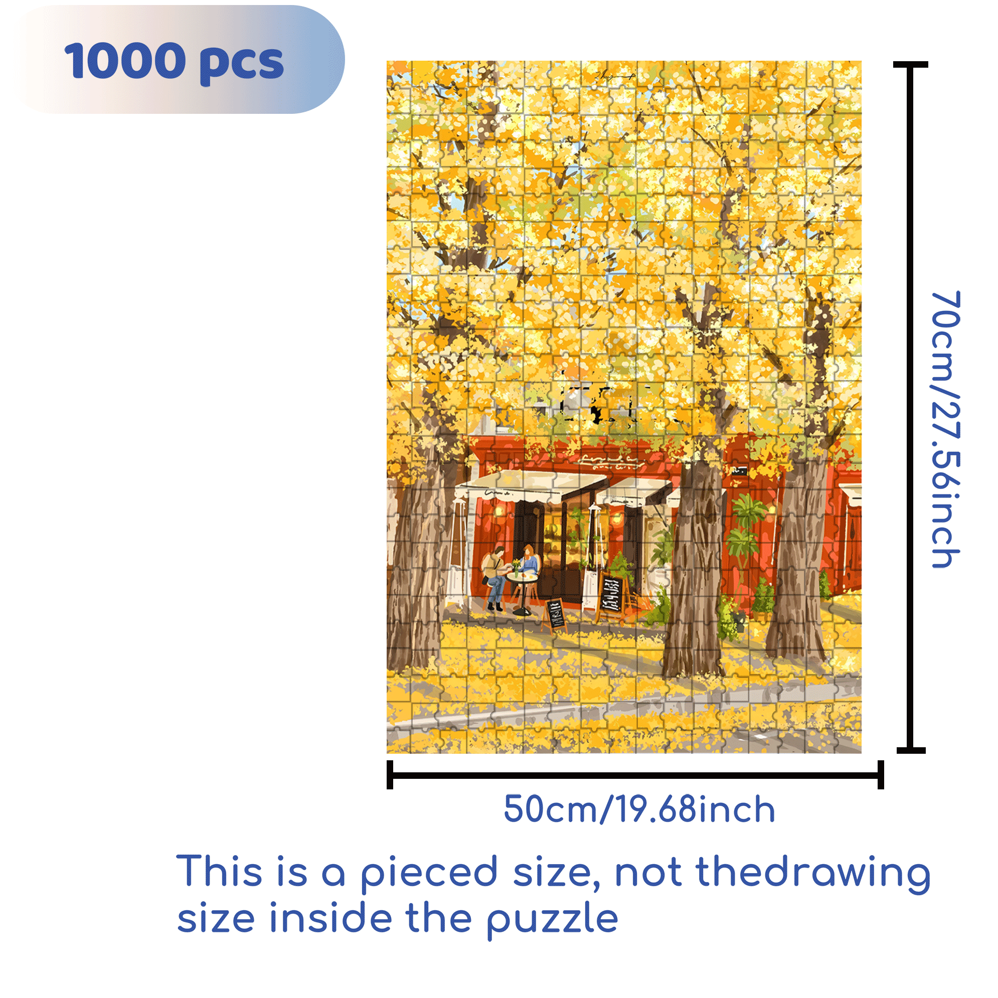 Record Autumn with Painting 3 500pcs/1000pcs Jigsaw Puzzle, Scratch-Resistant, Interactive Family Game & Brain-Boosting DIY Decor, Perfect for Halloween, Christmas & New Year Gifts, Family Puzzle Game