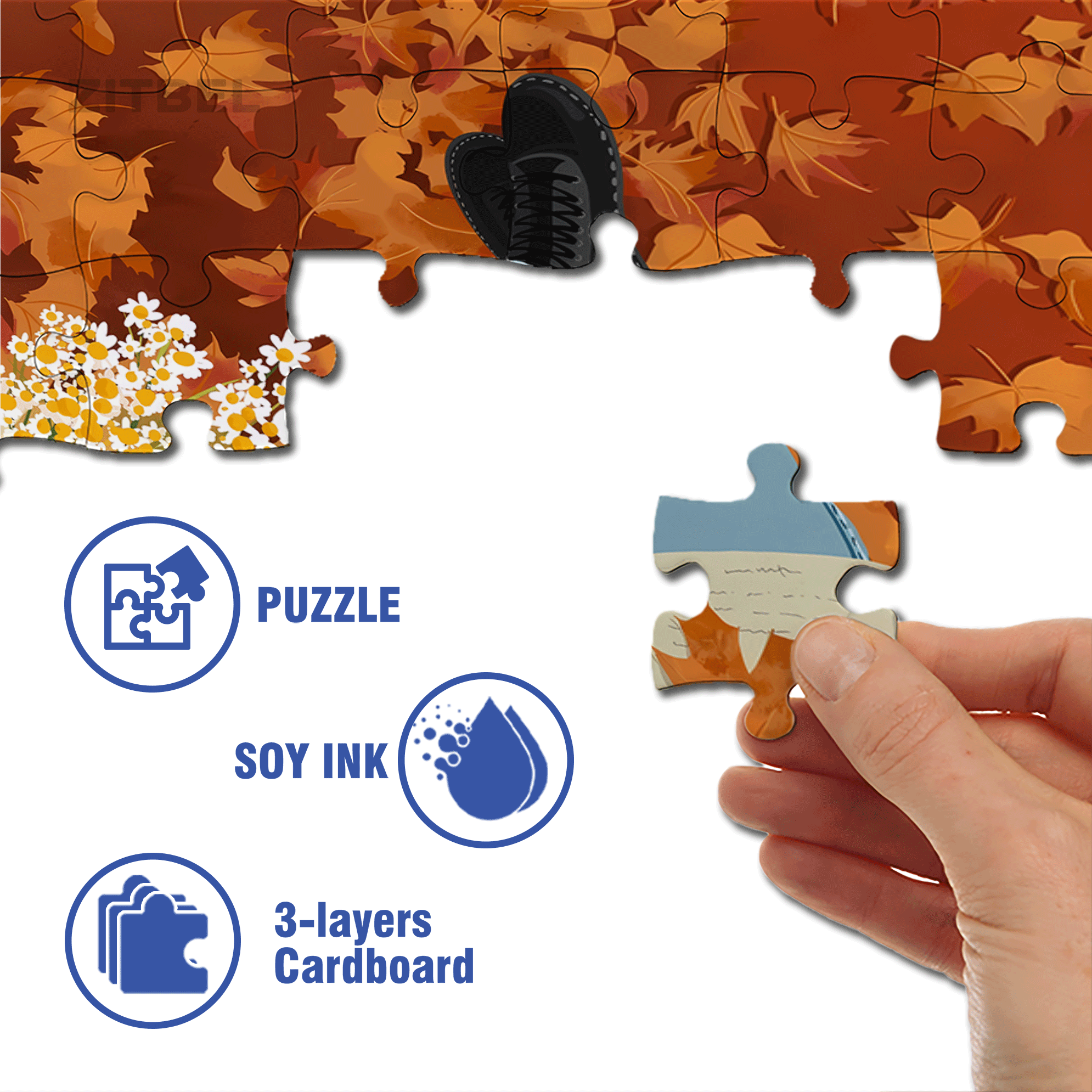 Autumn Maple Leaves 500pcs/1000pcs Jigsaw Puzzle, Scratch-Resistant, Interactive Family Game & Brain-Boosting DIY Decor, Perfect for Halloween, Christmas & New Year Gifts, Family Puzzle Game