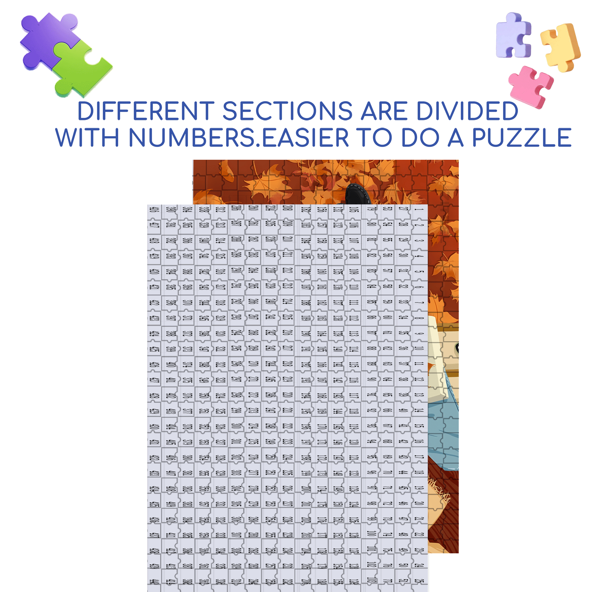 Autumn Maple Leaves 500pcs/1000pcs Jigsaw Puzzle, Scratch-Resistant, Interactive Family Game & Brain-Boosting DIY Decor, Perfect for Halloween, Christmas & New Year Gifts, Family Puzzle Game