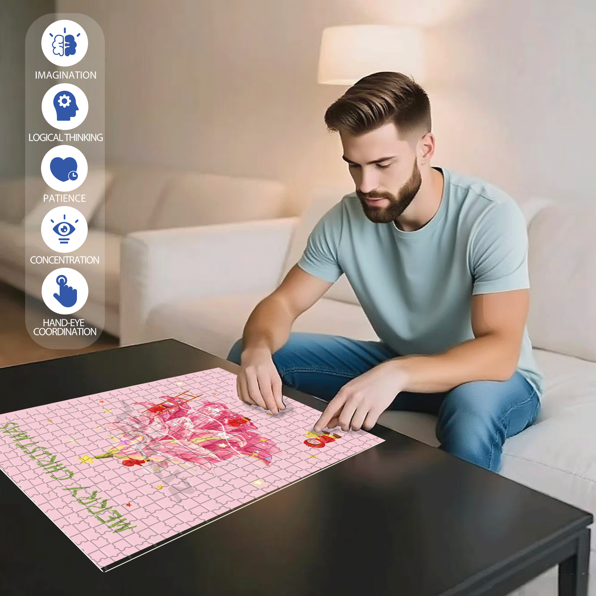 Christmas Elves 500pcs/1000pcs Jigsaw Puzzle, Scratch-Resistant, Interactive Family Game & Brain-Boosting DIY Decor, Perfect for Halloween, Christmas & New Year Gifts, Family Puzzle Game