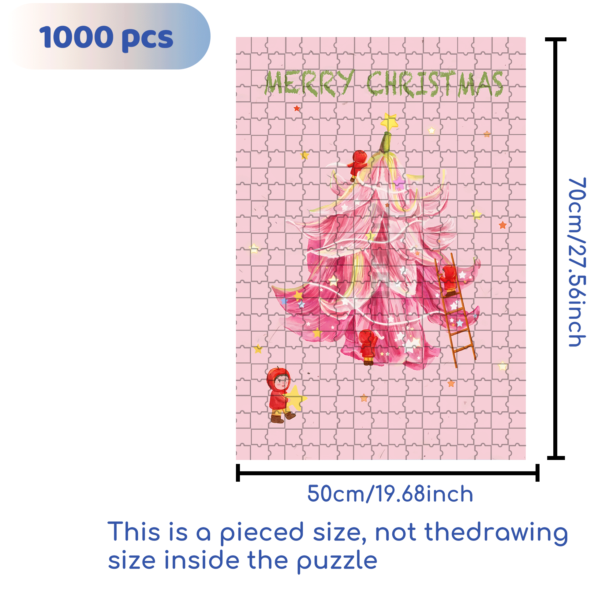 Christmas Elves 500pcs/1000pcs Jigsaw Puzzle, Scratch-Resistant, Interactive Family Game & Brain-Boosting DIY Decor, Perfect for Halloween, Christmas & New Year Gifts, Family Puzzle Game