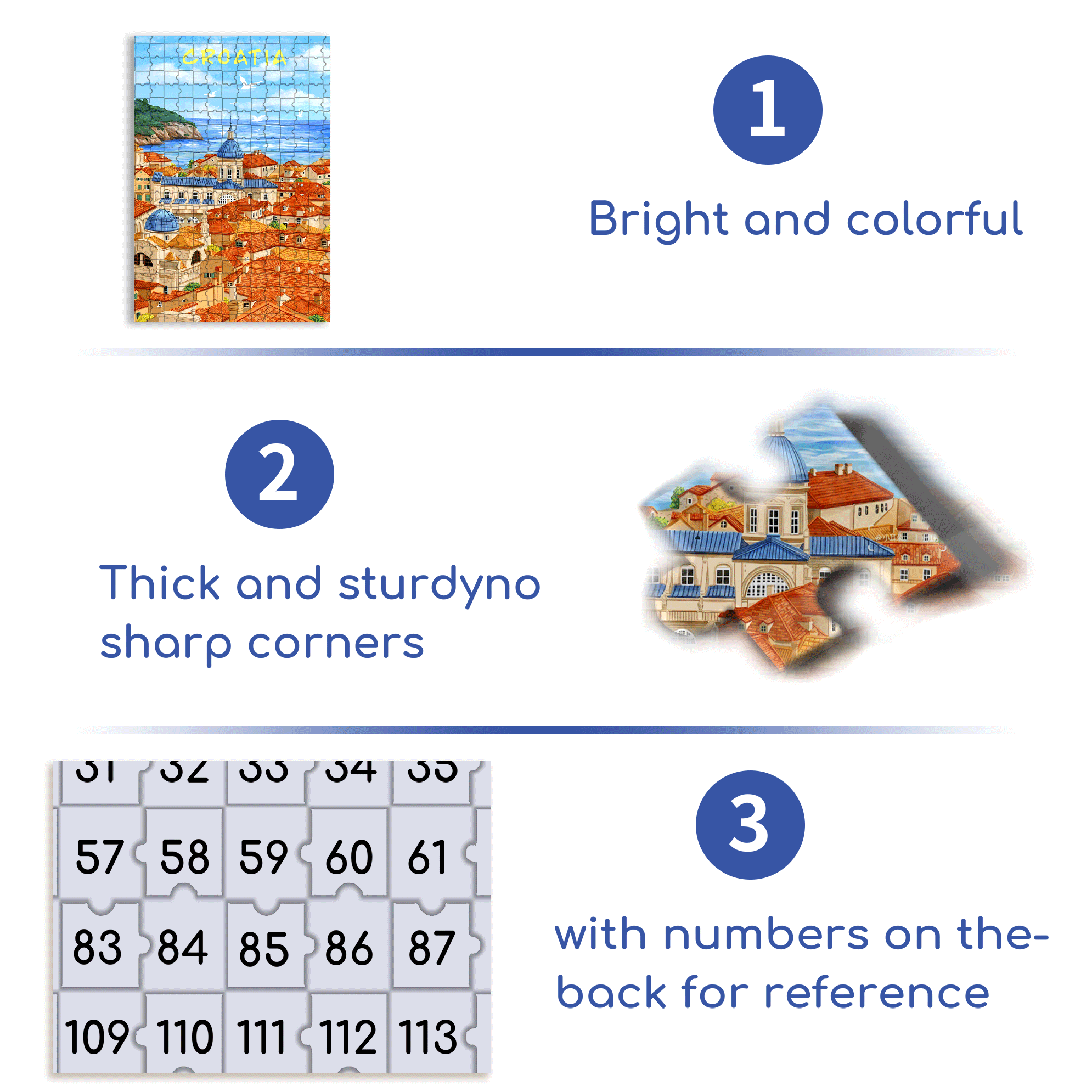 Croatia 500pcs/1000pcs Jigsaw Puzzle, Scratch-Resistant, Interactive Family Game & Brain-Boosting DIY Decor, Perfect for Halloween, Christmas & New Year Gifts, Family Puzzle Game