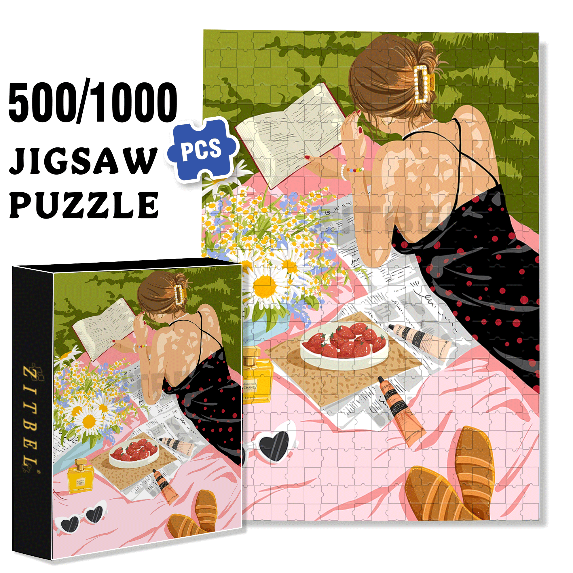 Gentle Colors 500pcs/1000pcs Jigsaw Puzzle, Scratch-Resistant, Interactive Family Game & Brain-Boosting DIY Decor, Perfect for Halloween, Christmas & New Year Gifts, Family Puzzle Game