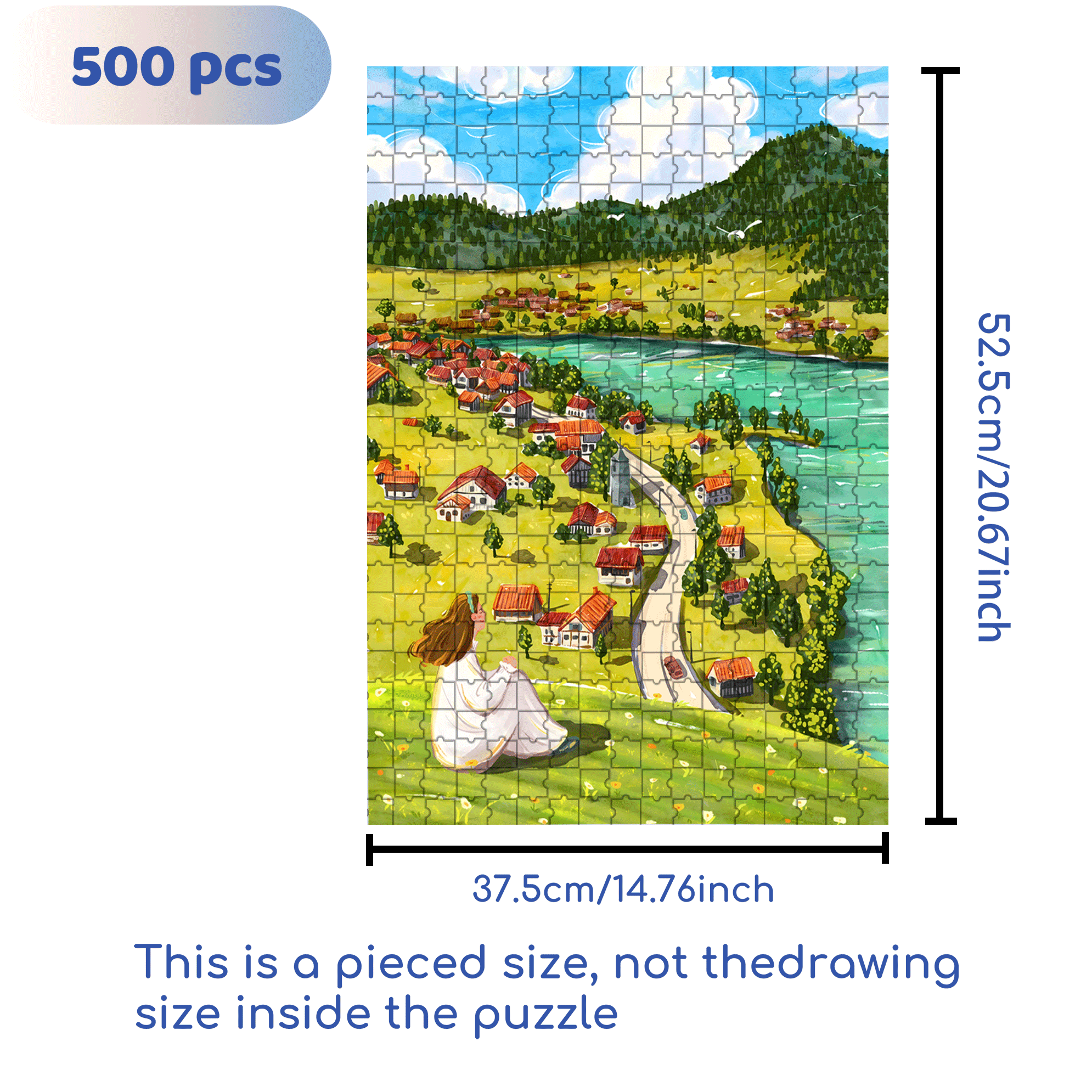 Go To A Place Where The Wind Blows 500pcs/1000pcs Jigsaw Puzzle, Scratch-Resistant, Interactive Family Game & Brain-Boosting DIY Decor, Perfect for Halloween, Christmas & New Year Gifts, Family Puzzle Game