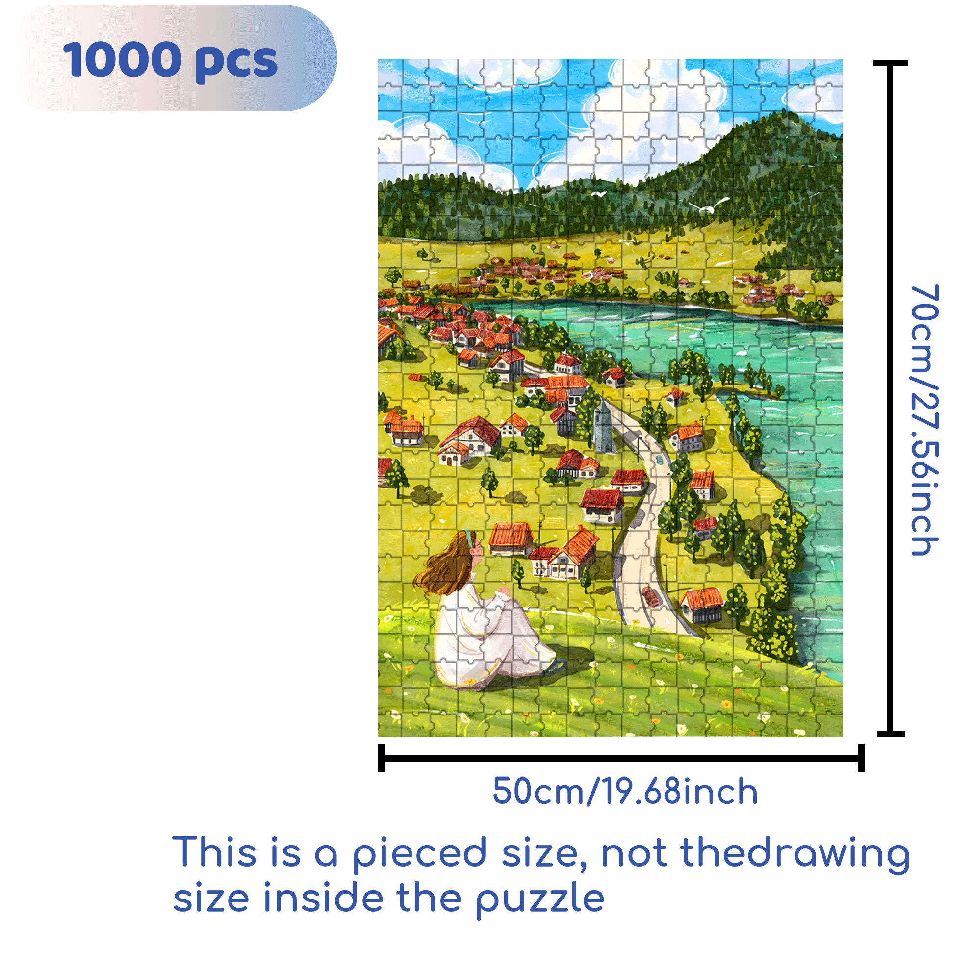Go To A Place Where The Wind Blows 500pcs/1000pcs Jigsaw Puzzle, Scratch-Resistant, Interactive Family Game & Brain-Boosting DIY Decor, Perfect for Halloween, Christmas & New Year Gifts, Family Puzzle Game