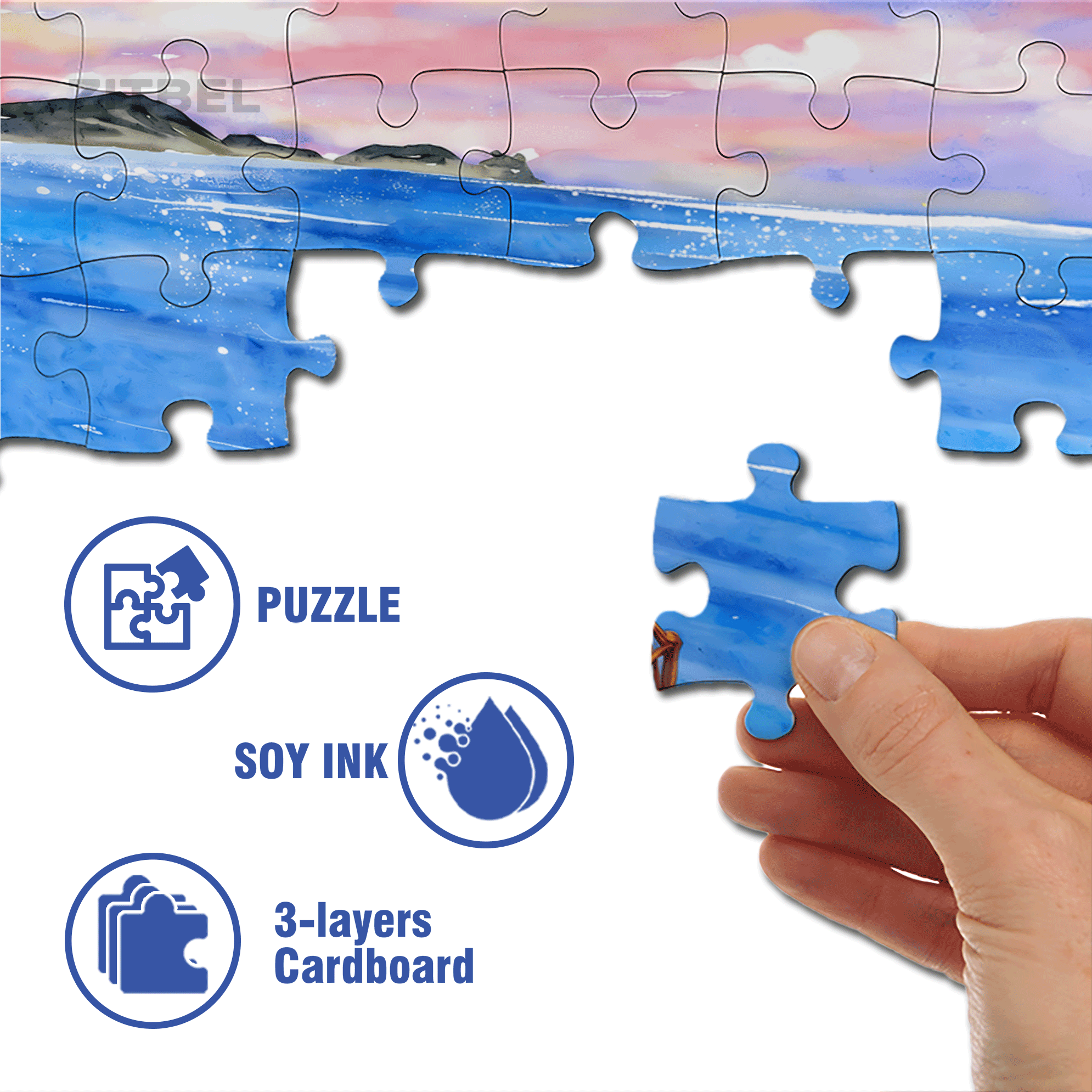 Go To See The Sea 2 500pcs/1000pcs Jigsaw Puzzle, Scratch-Resistant, Interactive Family Game & Brain-Boosting DIY Decor, Perfect for Halloween, Christmas & New Year Gifts, Family Puzzle Game