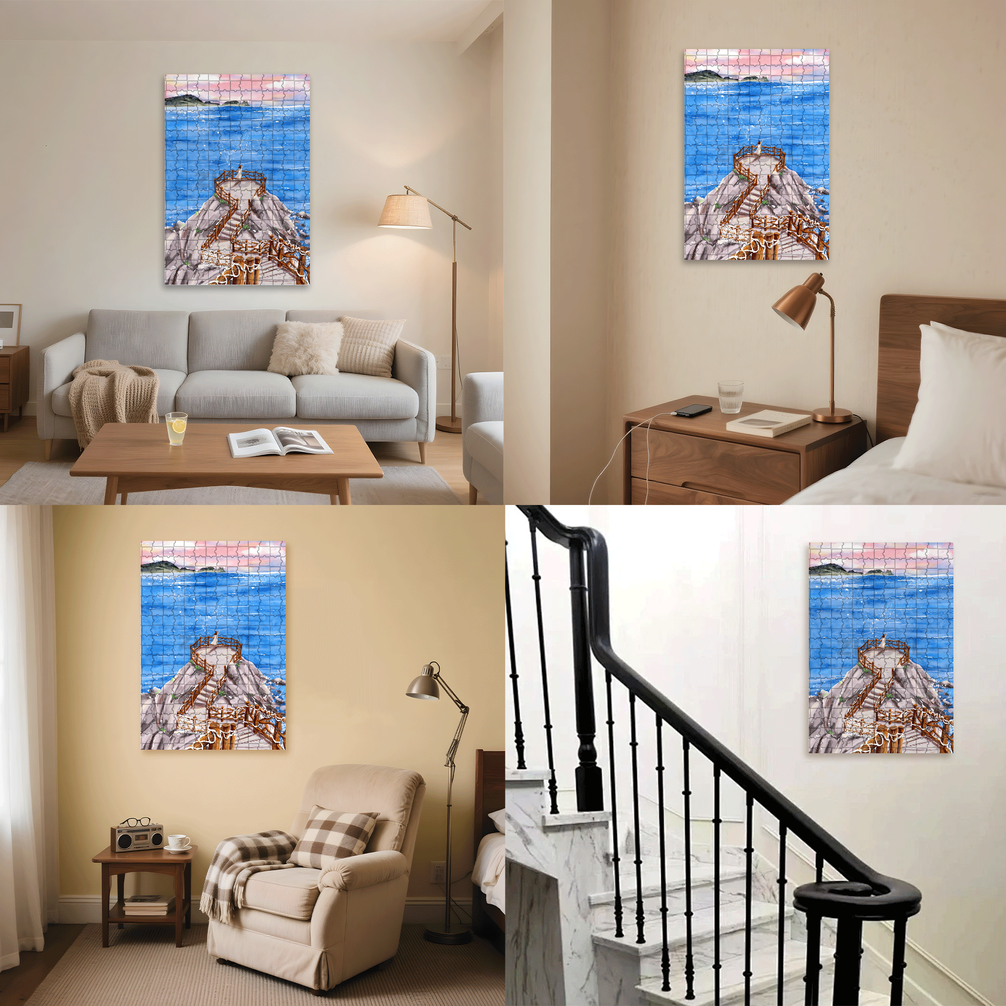 Go To See The Sea 2 500pcs/1000pcs Jigsaw Puzzle, Scratch-Resistant, Interactive Family Game & Brain-Boosting DIY Decor, Perfect for Halloween, Christmas & New Year Gifts, Family Puzzle Game