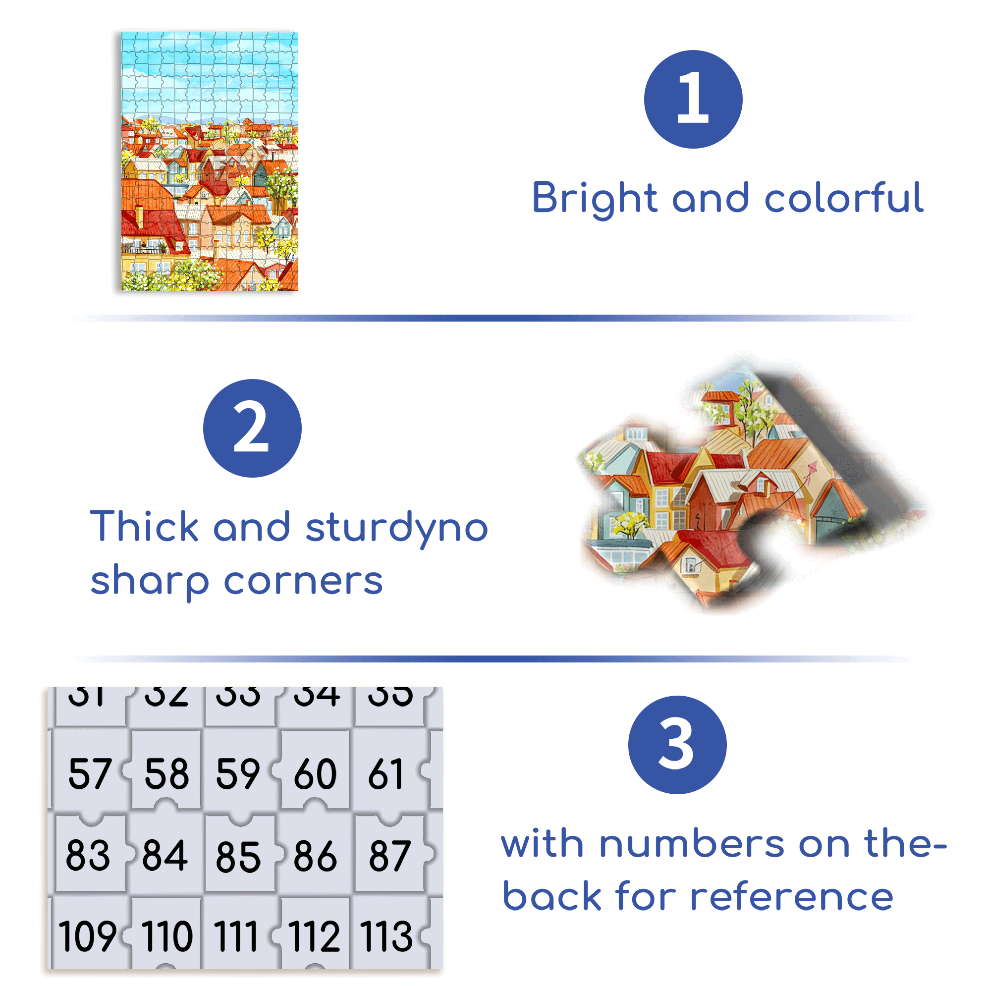 Good morning, Small Town 500pcs/1000pcs Jigsaw Puzzle, Scratch-Resistant, Interactive Family Game & Brain-Boosting DIY Decor, Perfect for Halloween, Christmas & New Year Gifts, Family Puzzle Game