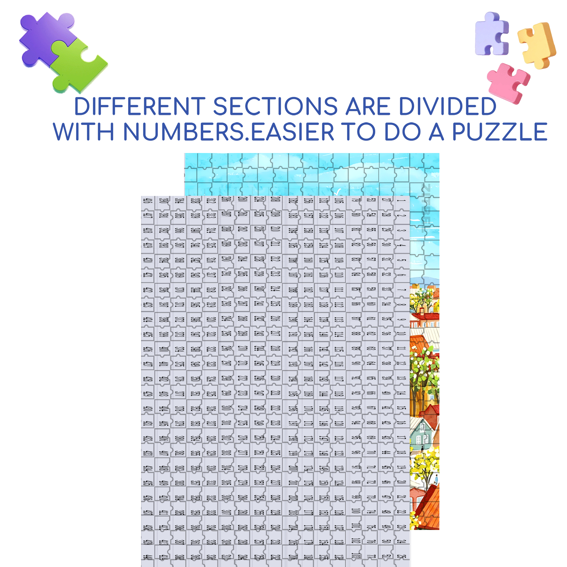 Good morning, Small Town 500pcs/1000pcs Jigsaw Puzzle, Scratch-Resistant, Interactive Family Game & Brain-Boosting DIY Decor, Perfect for Halloween, Christmas & New Year Gifts, Family Puzzle Game
