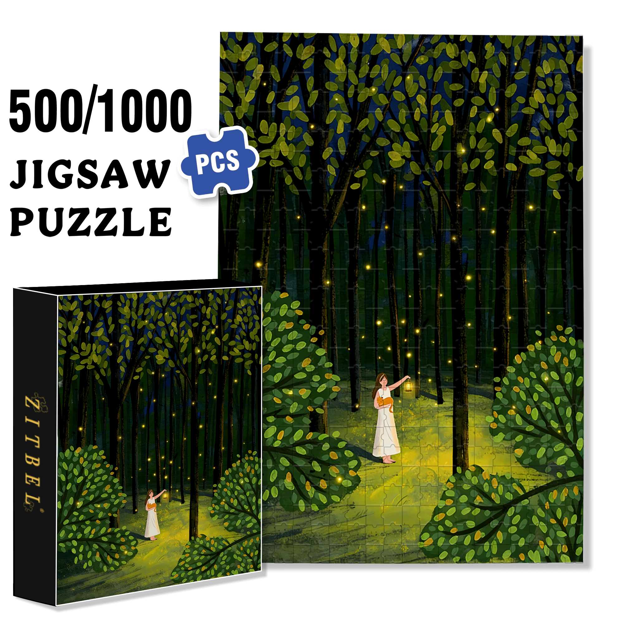 Goodbye Firefly 500pcs/1000pcs Jigsaw Puzzle, Scratch-Resistant, Interactive Family Game & Brain-Boosting DIY Decor, Perfect for Halloween, Christmas & New Year Gifts, Family Puzzle Game