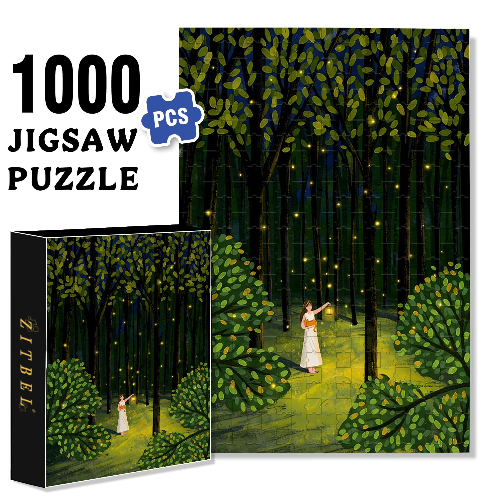 Goodbye Firefly 500pcs/1000pcs Jigsaw Puzzle, Scratch-Resistant, Interactive Family Game & Brain-Boosting DIY Decor, Perfect for Halloween, Christmas & New Year Gifts, Family Puzzle Game