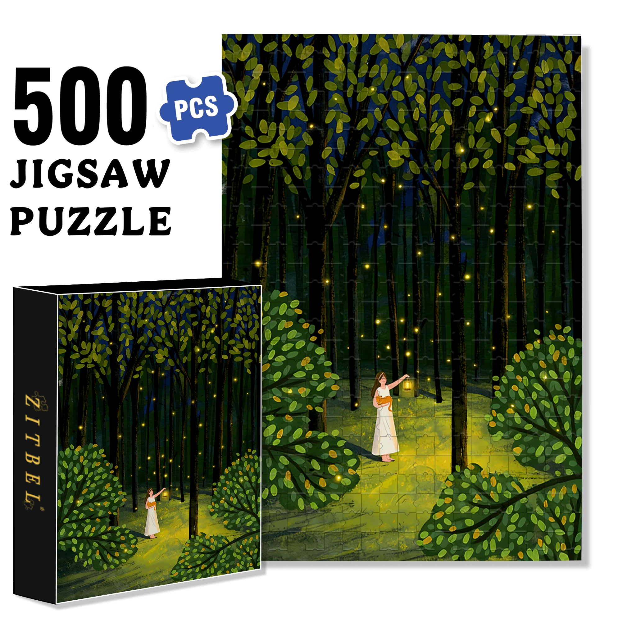 Goodbye Firefly 500pcs/1000pcs Jigsaw Puzzle, Scratch-Resistant, Interactive Family Game & Brain-Boosting DIY Decor, Perfect for Halloween, Christmas & New Year Gifts, Family Puzzle Game