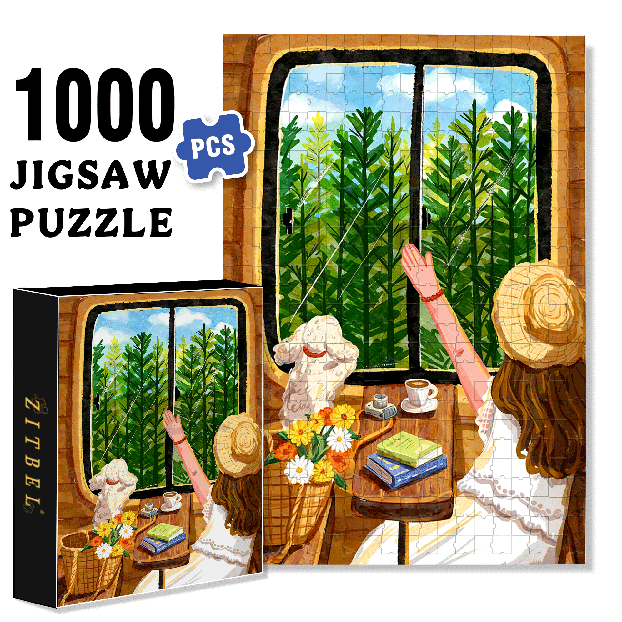 Hi 500pcs/1000pcs Jigsaw Puzzle, Scratch-Resistant, Interactive Family Game & Brain-Boosting DIY Decor, Perfect for Halloween, Christmas & New Year Gifts, Family Puzzle Game