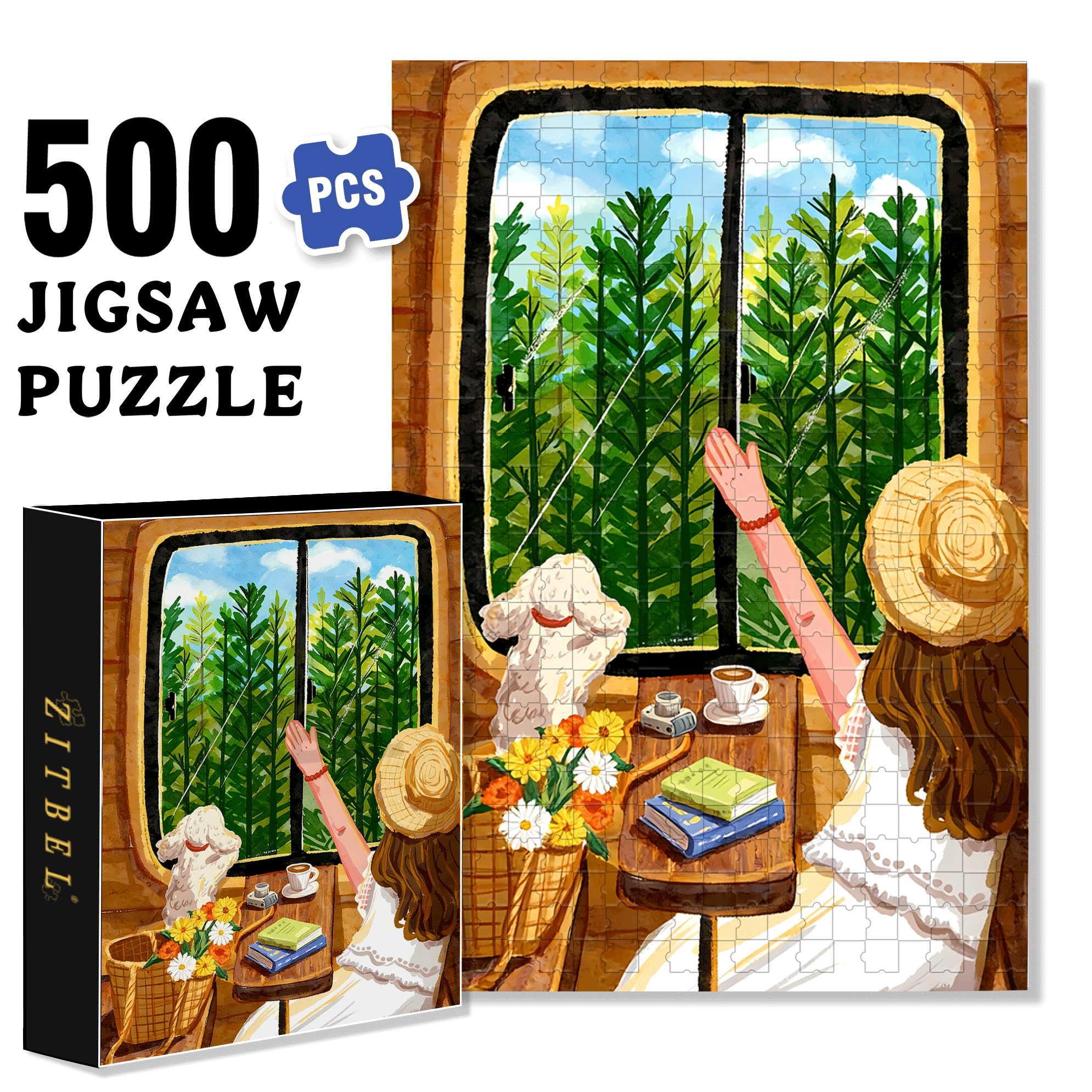 Hi 500pcs/1000pcs Jigsaw Puzzle, Scratch-Resistant, Interactive Family Game & Brain-Boosting DIY Decor, Perfect for Halloween, Christmas & New Year Gifts, Family Puzzle Game
