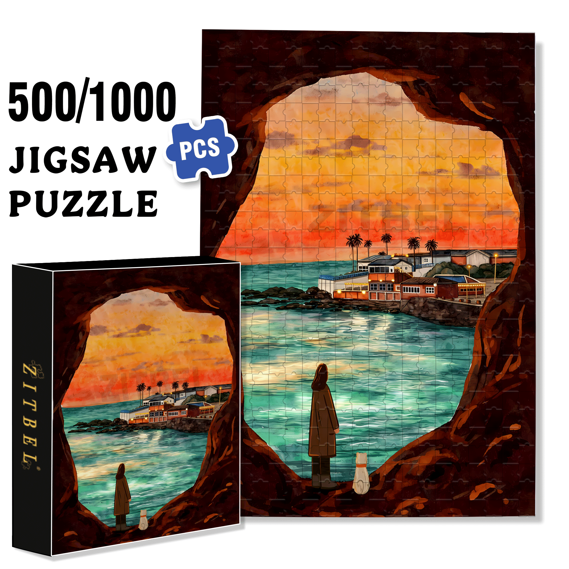 Hidden But Beautiful Spot 500pcs/1000pcs Jigsaw Puzzle, Scratch-Resistant, Interactive Family Game & Brain-Boosting DIY Decor, Perfect for Halloween, Christmas & New Year Gifts, Family Puzzle Game