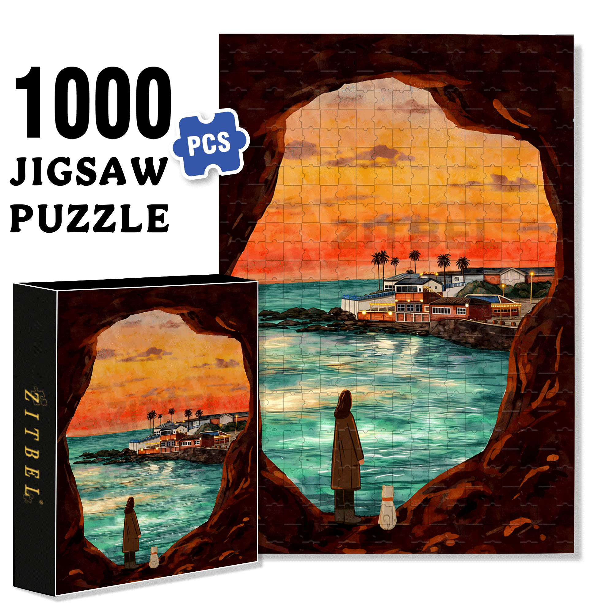 Hidden But Beautiful Spot 500pcs/1000pcs Jigsaw Puzzle, Scratch-Resistant, Interactive Family Game & Brain-Boosting DIY Decor, Perfect for Halloween, Christmas & New Year Gifts, Family Puzzle Game