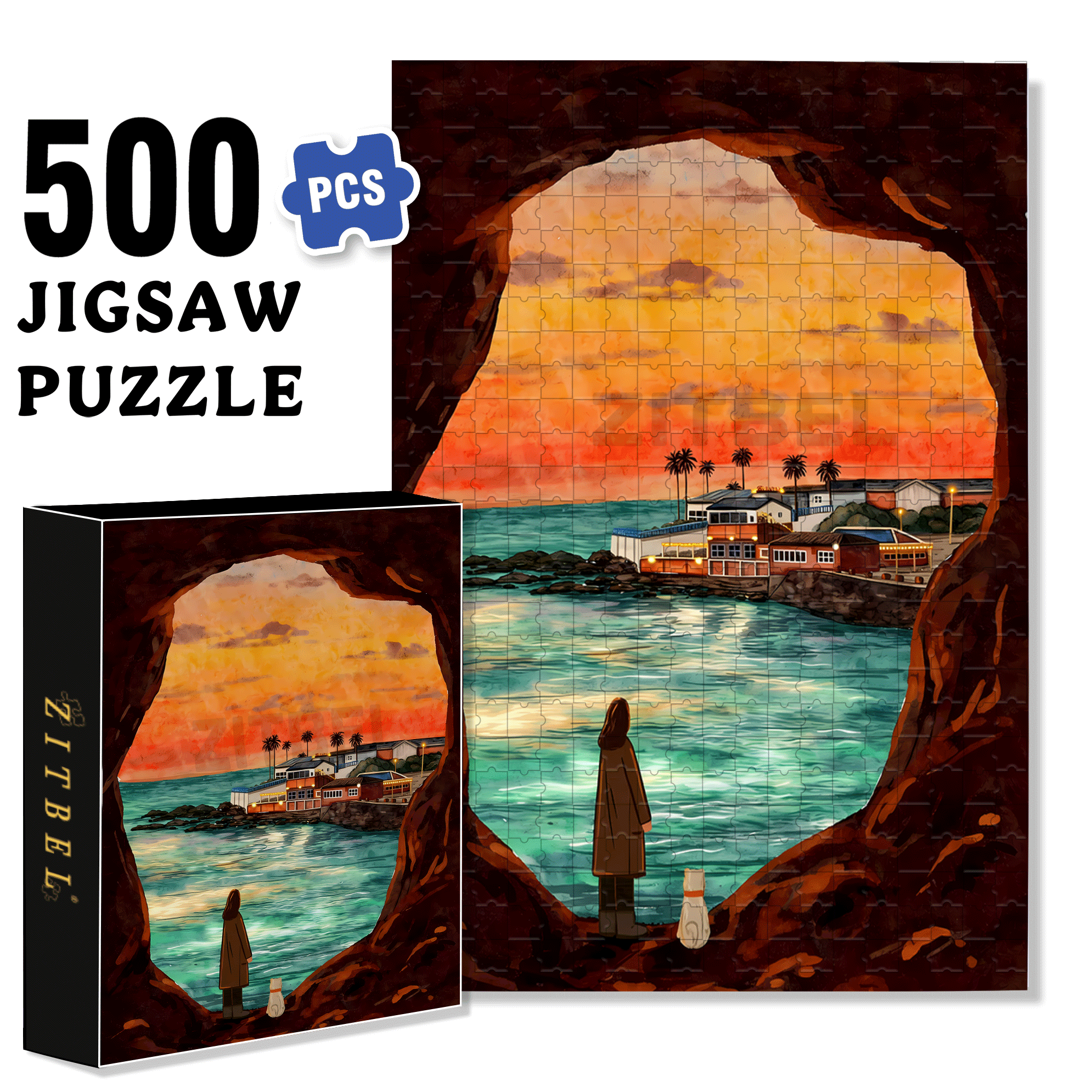 Hidden But Beautiful Spot 500pcs/1000pcs Jigsaw Puzzle, Scratch-Resistant, Interactive Family Game & Brain-Boosting DIY Decor, Perfect for Halloween, Christmas & New Year Gifts, Family Puzzle Game