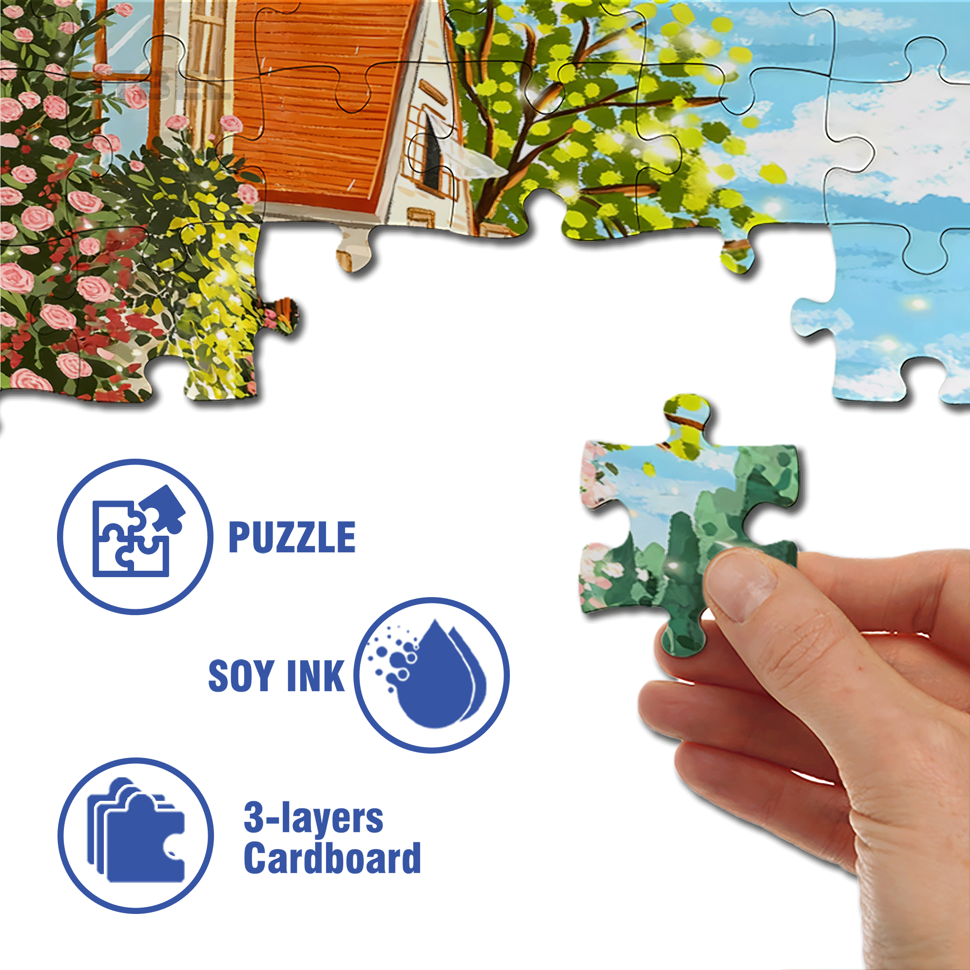 Honey 500pcs/1000pcs Jigsaw Puzzle, Scratch-Resistant, Interactive Family Game & Brain-Boosting DIY Decor, Perfect for Halloween, Christmas & New Year Gifts, Family Puzzle Game
