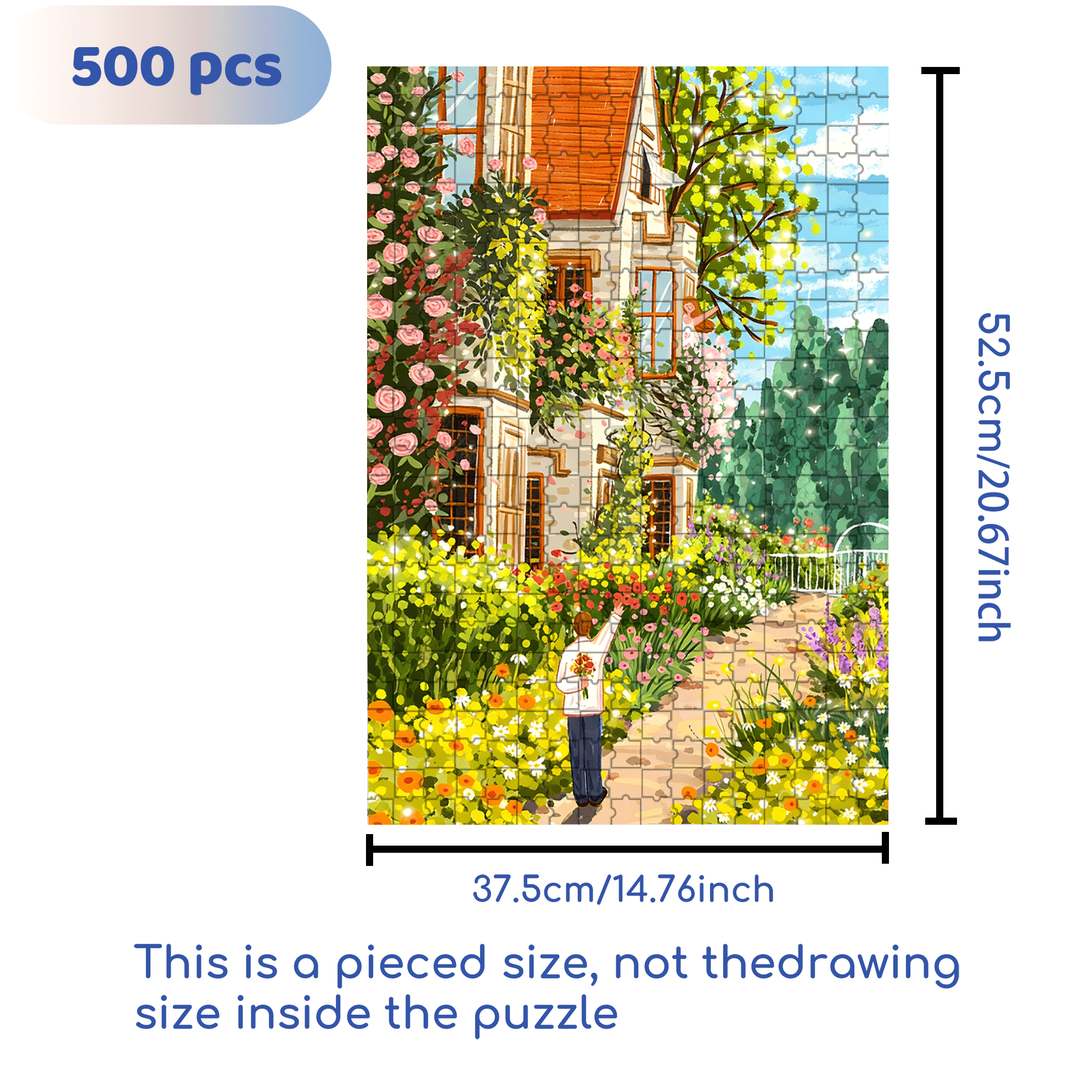 Honey 500pcs/1000pcs Jigsaw Puzzle, Scratch-Resistant, Interactive Family Game & Brain-Boosting DIY Decor, Perfect for Halloween, Christmas & New Year Gifts, Family Puzzle Game
