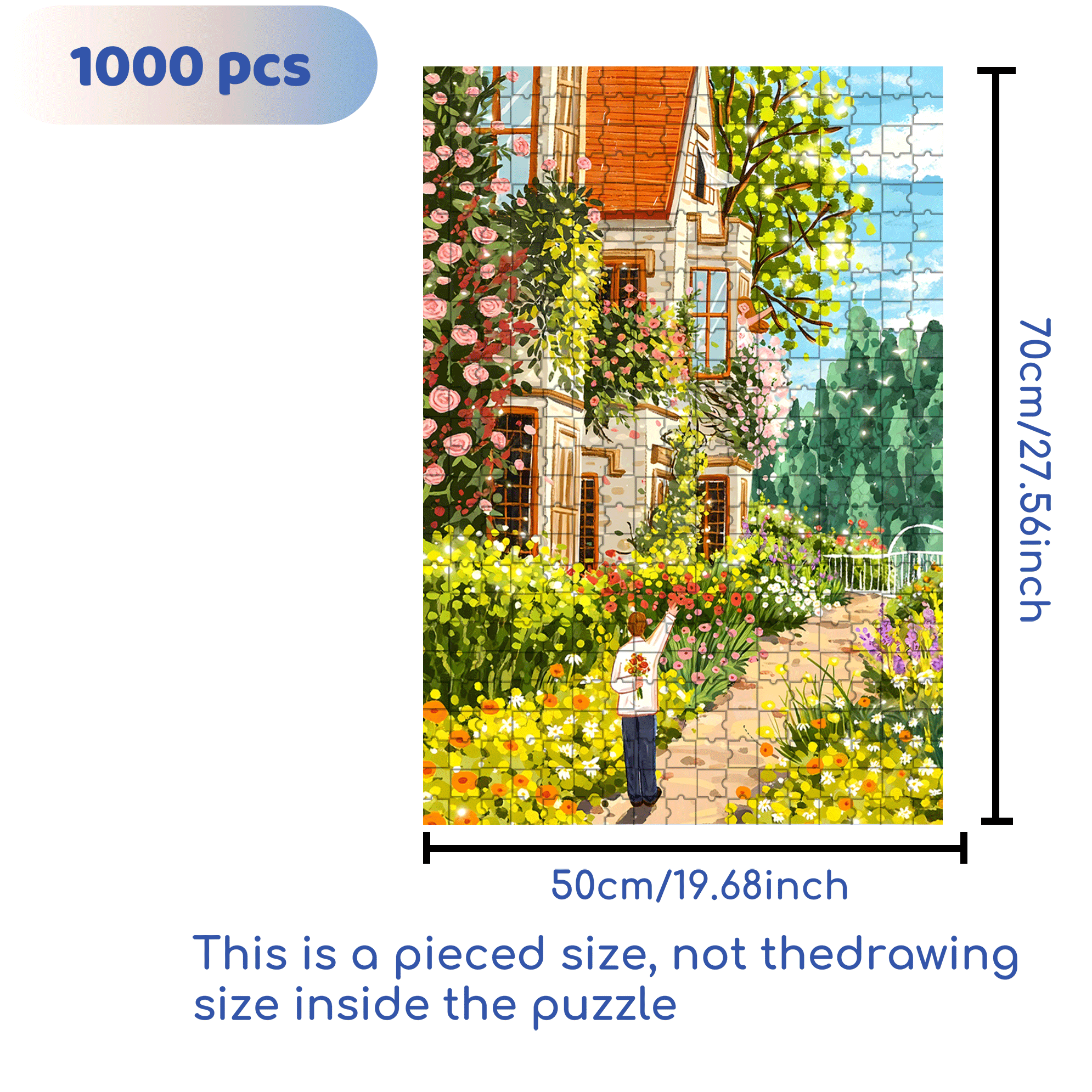 Honey 500pcs/1000pcs Jigsaw Puzzle, Scratch-Resistant, Interactive Family Game & Brain-Boosting DIY Decor, Perfect for Halloween, Christmas & New Year Gifts, Family Puzzle Game
