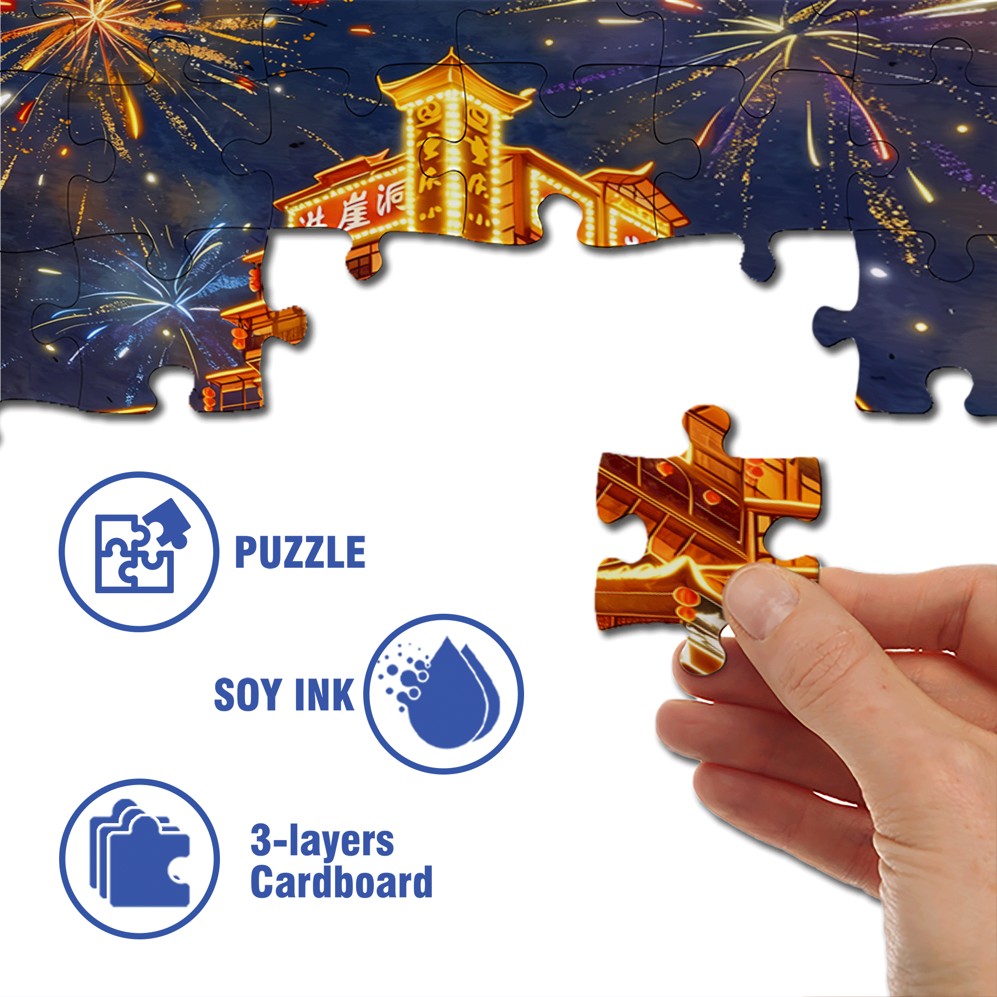 Hongyadong 500pcs/1000pcs Jigsaw Puzzle, Scratch-Resistant, Interactive Family Game & Brain-Boosting DIY Decor, Perfect for Halloween, Christmas & New Year Gifts, Family Puzzle Game