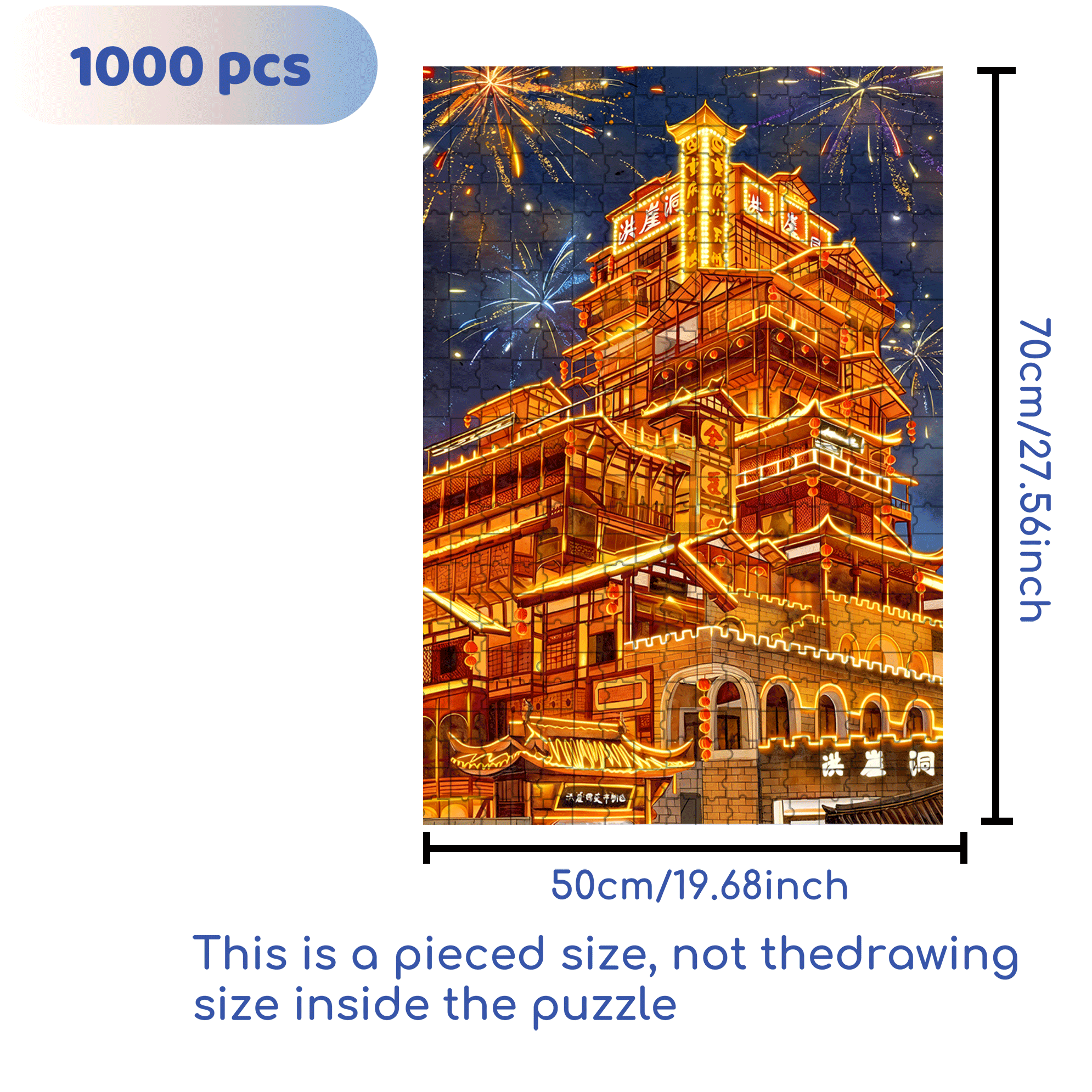 Hongyadong 500pcs/1000pcs Jigsaw Puzzle, Scratch-Resistant, Interactive Family Game & Brain-Boosting DIY Decor, Perfect for Halloween, Christmas & New Year Gifts, Family Puzzle Game