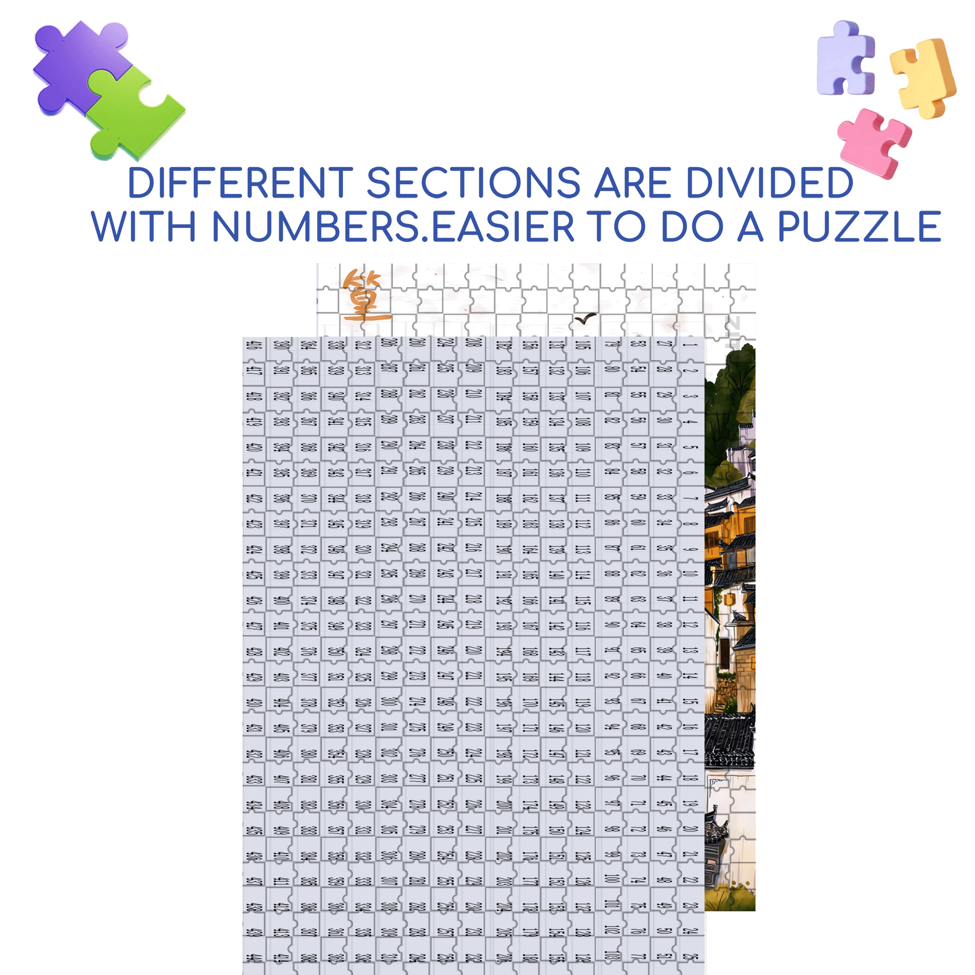 Huang Ling 500pcs/1000pcs Jigsaw Puzzle, Scratch-Resistant, Interactive Family Game & Brain-Boosting DIY Decor, Perfect for Halloween, Christmas & New Year Gifts, Family Puzzle Game