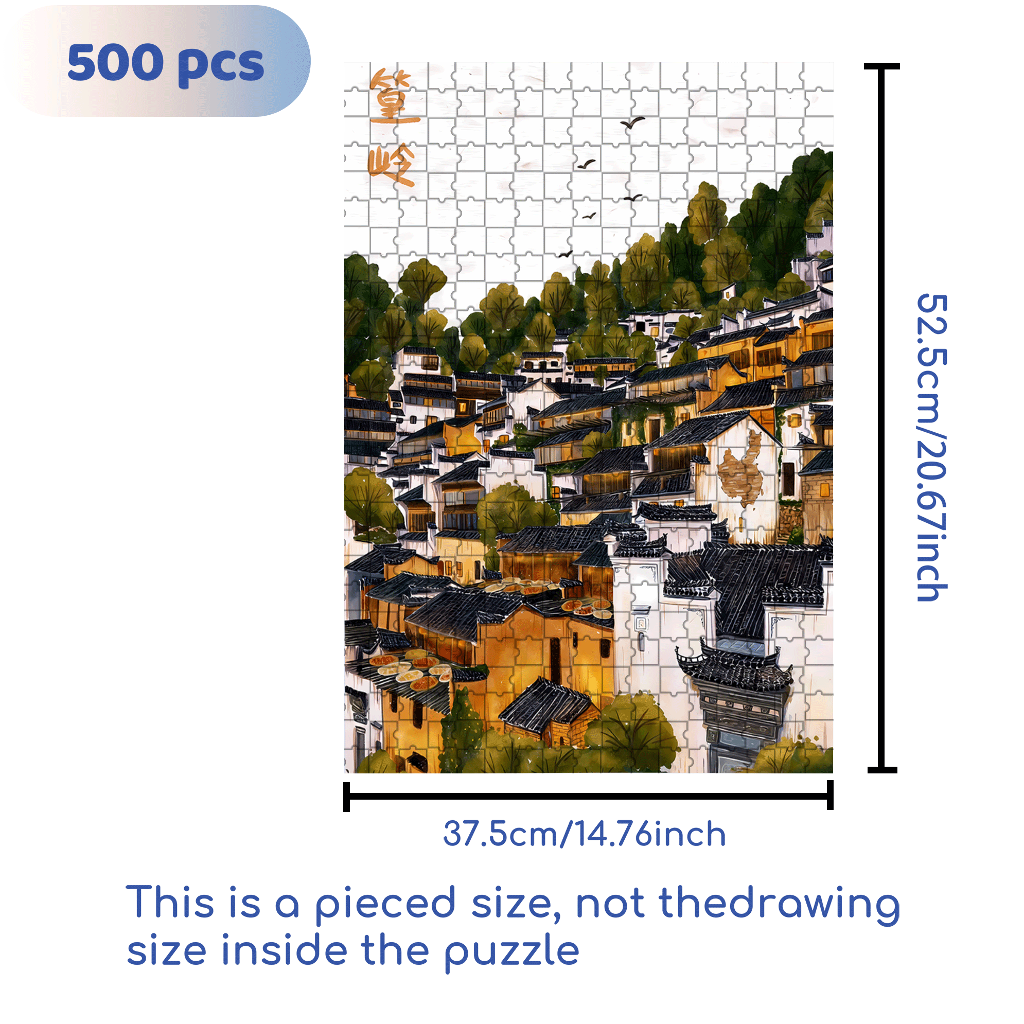 Huang Ling 500pcs/1000pcs Jigsaw Puzzle, Scratch-Resistant, Interactive Family Game & Brain-Boosting DIY Decor, Perfect for Halloween, Christmas & New Year Gifts, Family Puzzle Game