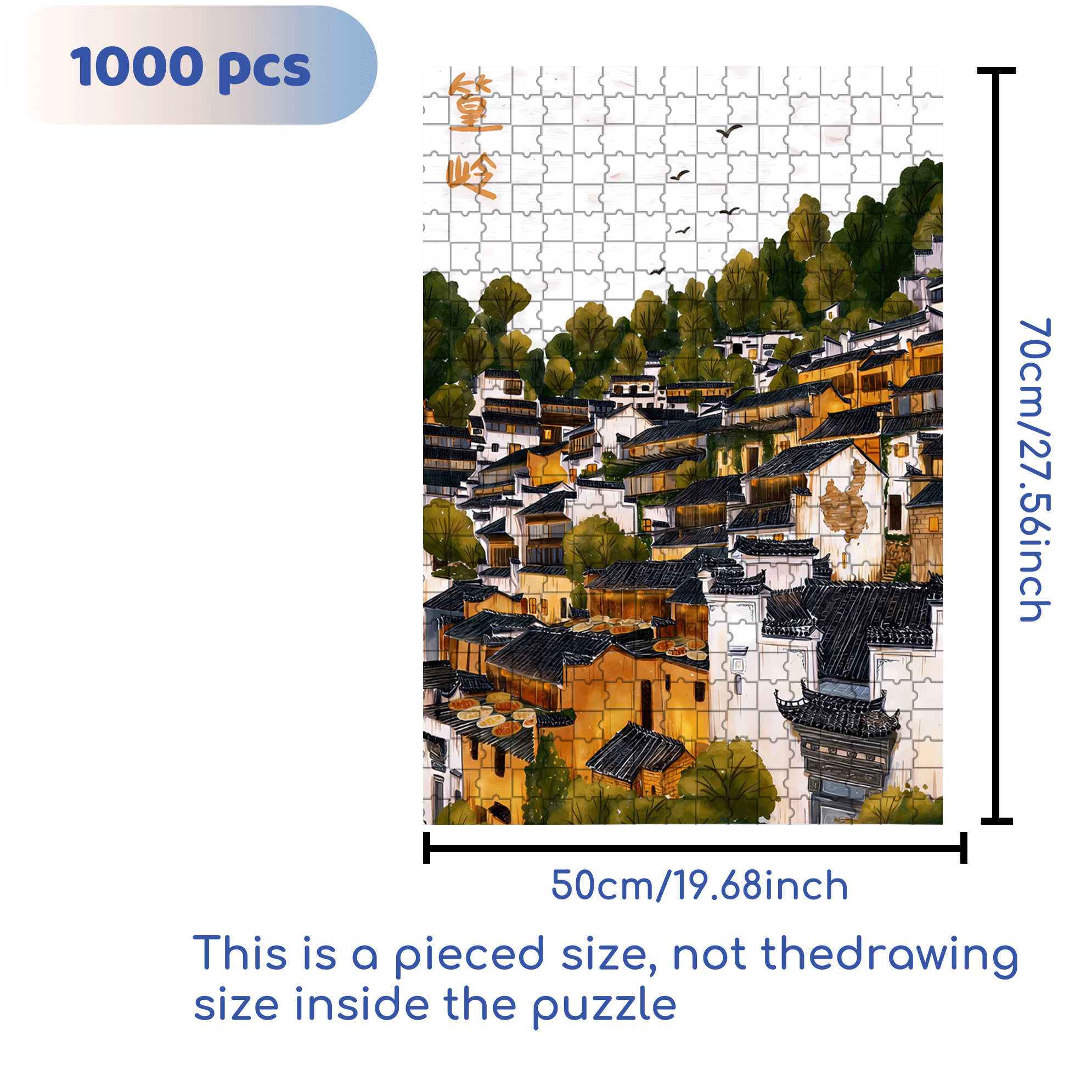 Huang Ling 500pcs/1000pcs Jigsaw Puzzle, Scratch-Resistant, Interactive Family Game & Brain-Boosting DIY Decor, Perfect for Halloween, Christmas & New Year Gifts, Family Puzzle Game