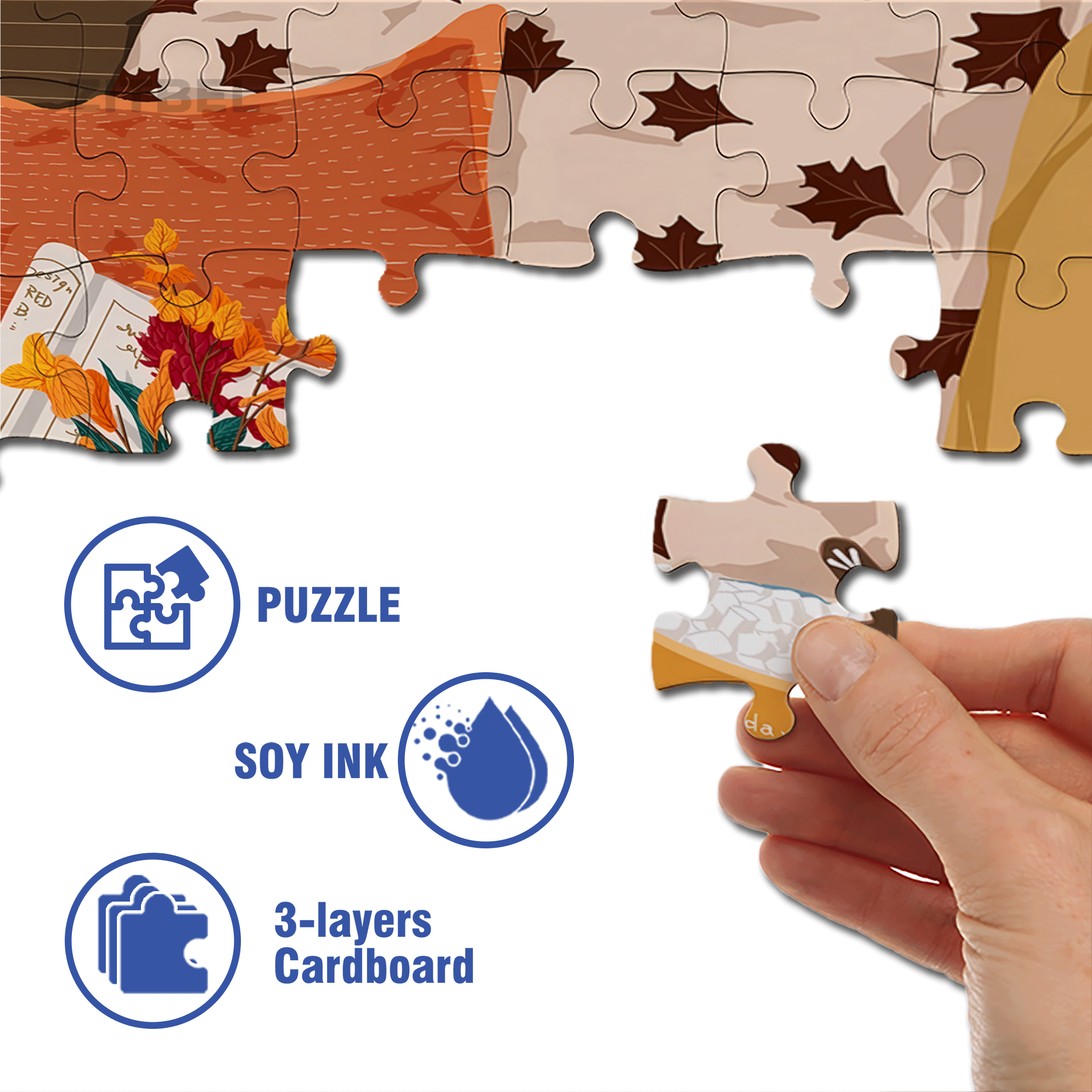 I Drink Coffee Every Day 500pcs/1000pcs Jigsaw Puzzle, Scratch-Resistant, Interactive Family Game & Brain-Boosting DIY Decor, Perfect for Halloween, Christmas & New Year Gifts, Family Puzzle Game