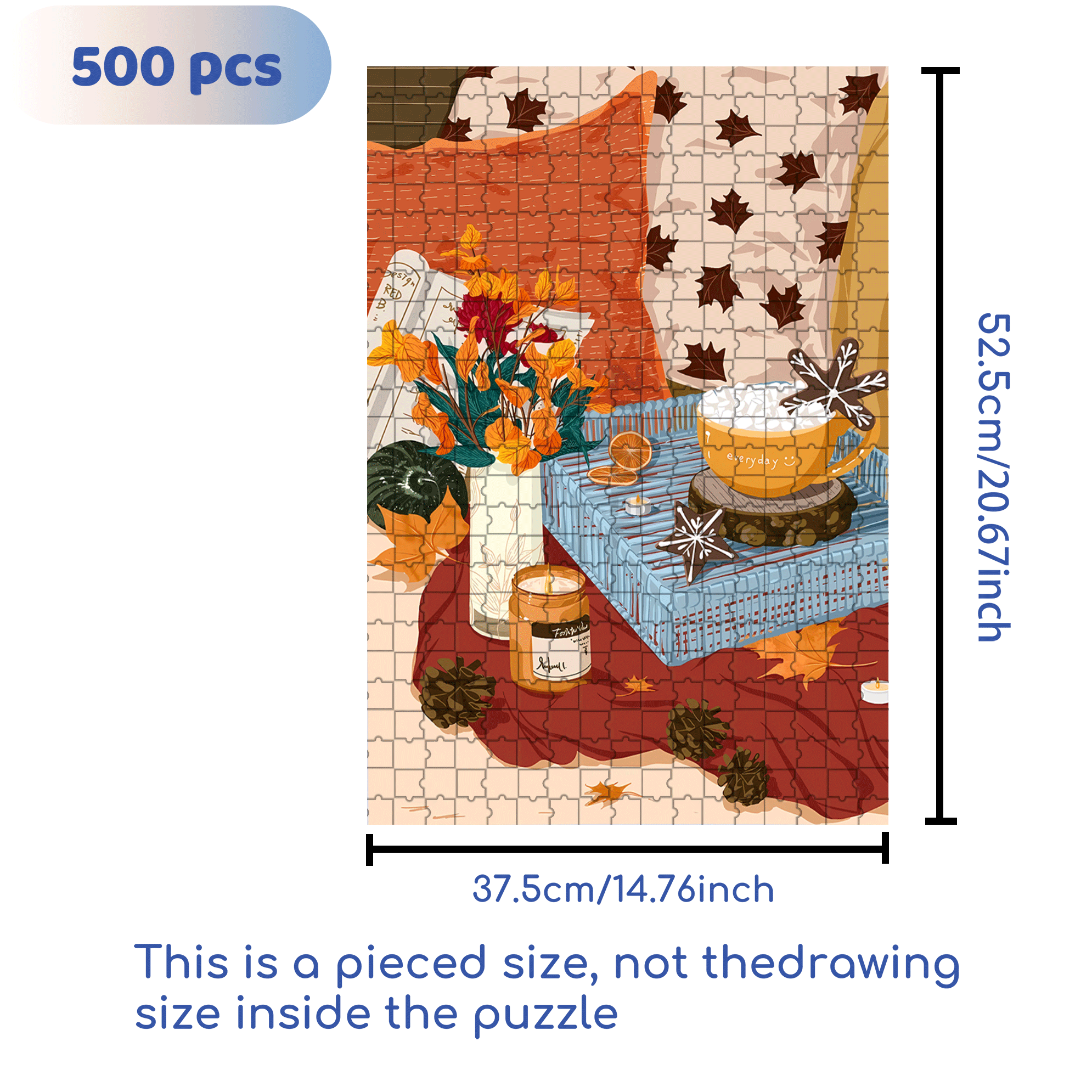 I Drink Coffee Every Day 500pcs/1000pcs Jigsaw Puzzle, Scratch-Resistant, Interactive Family Game & Brain-Boosting DIY Decor, Perfect for Halloween, Christmas & New Year Gifts, Family Puzzle Game