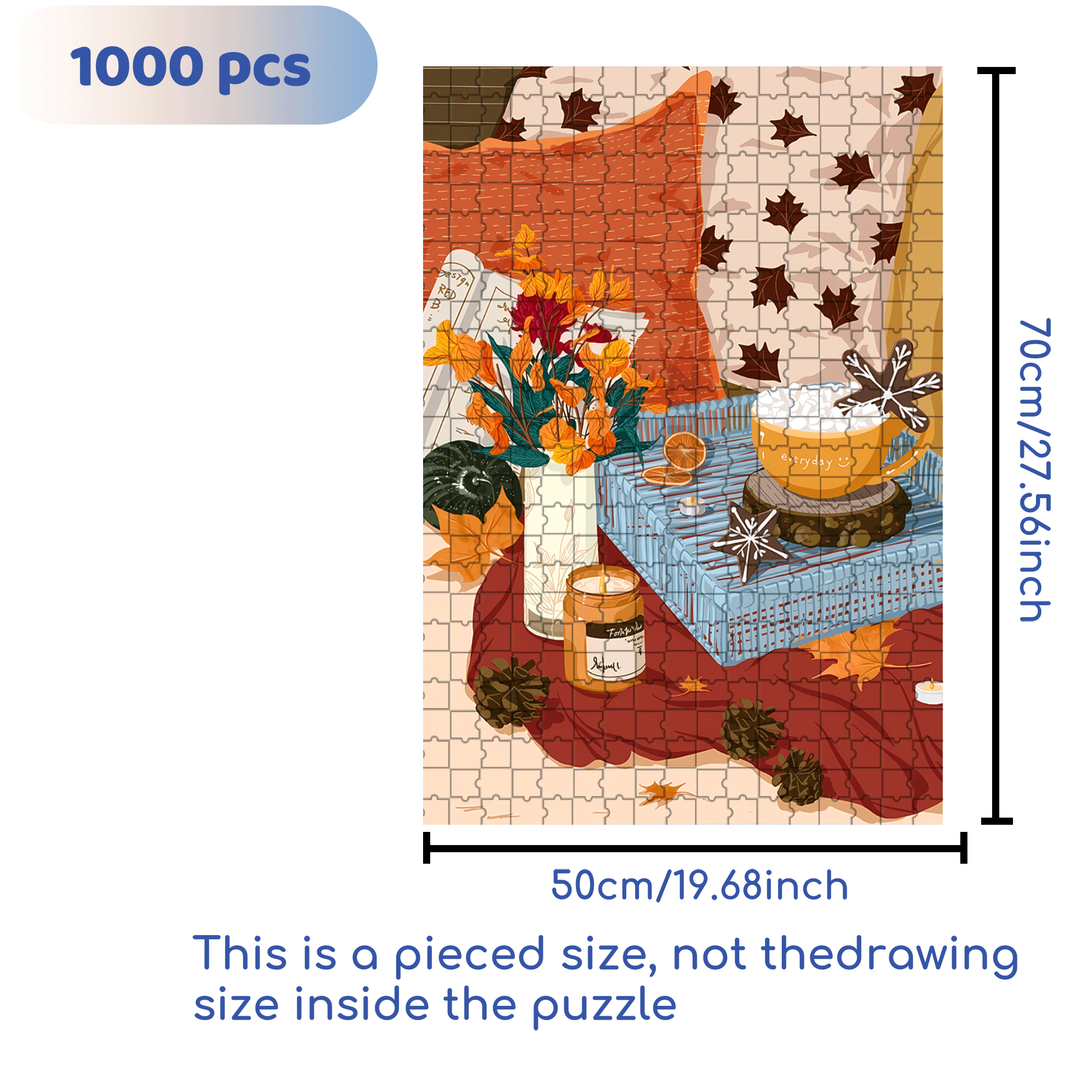 I Drink Coffee Every Day 500pcs/1000pcs Jigsaw Puzzle, Scratch-Resistant, Interactive Family Game & Brain-Boosting DIY Decor, Perfect for Halloween, Christmas & New Year Gifts, Family Puzzle Game
