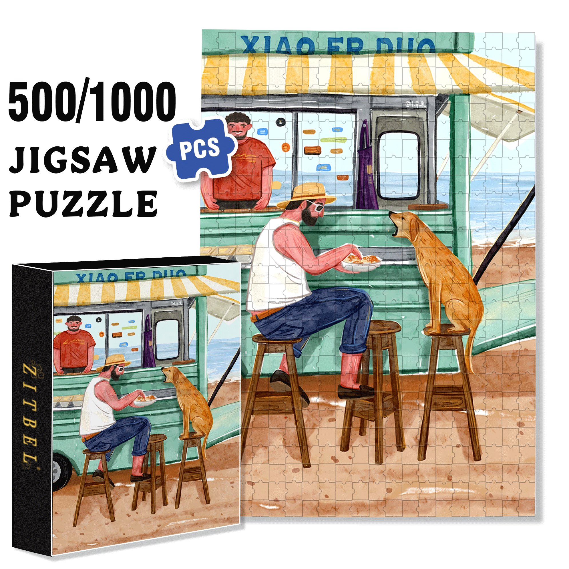 I Want It 500pcs/1000pcs Jigsaw Puzzle, Scratch-Resistant, Interactive Family Game & Brain-Boosting DIY Decor, Perfect for Halloween, Christmas & New Year Gifts, Family Puzzle Game