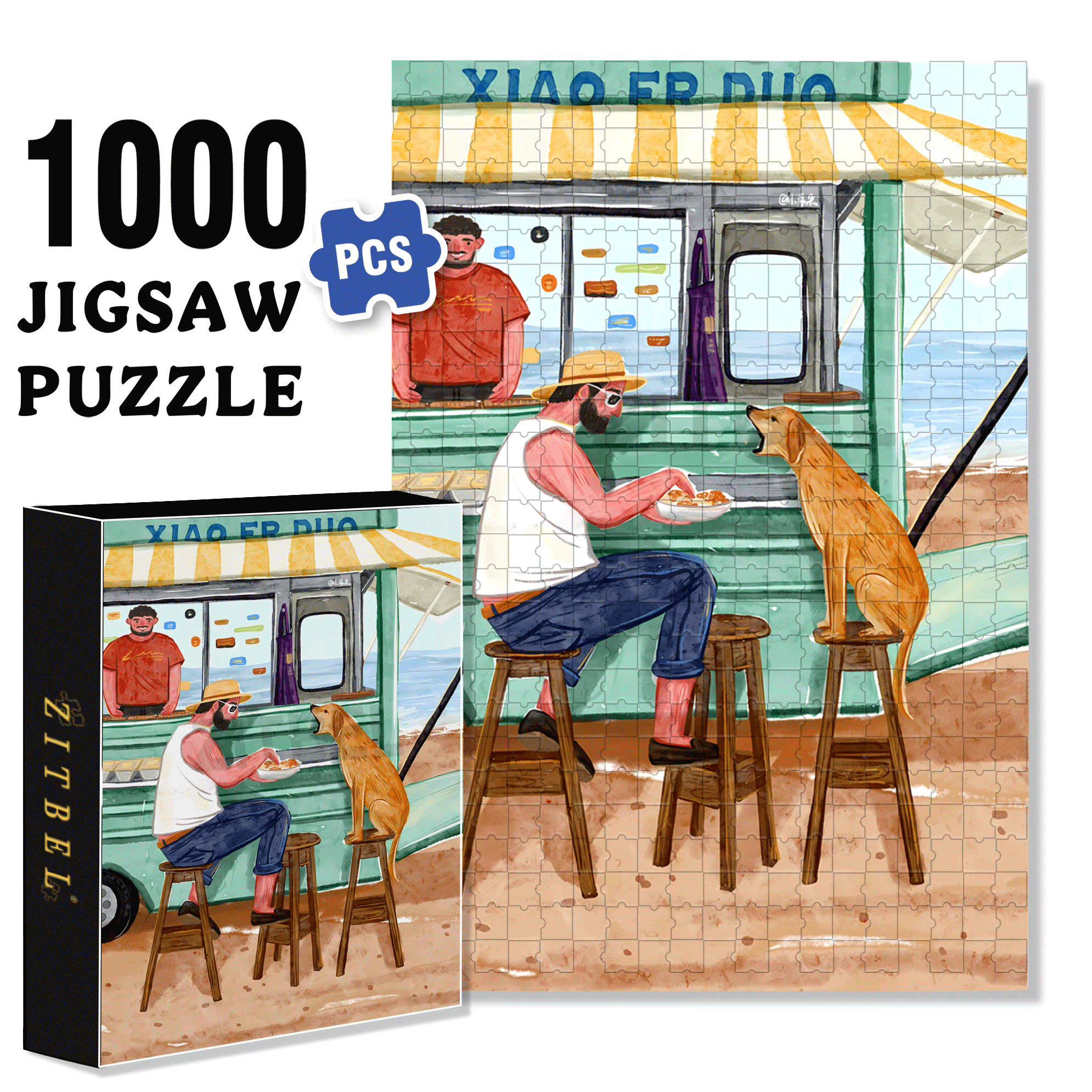 I Want It 500pcs/1000pcs Jigsaw Puzzle, Scratch-Resistant, Interactive Family Game & Brain-Boosting DIY Decor, Perfect for Halloween, Christmas & New Year Gifts, Family Puzzle Game