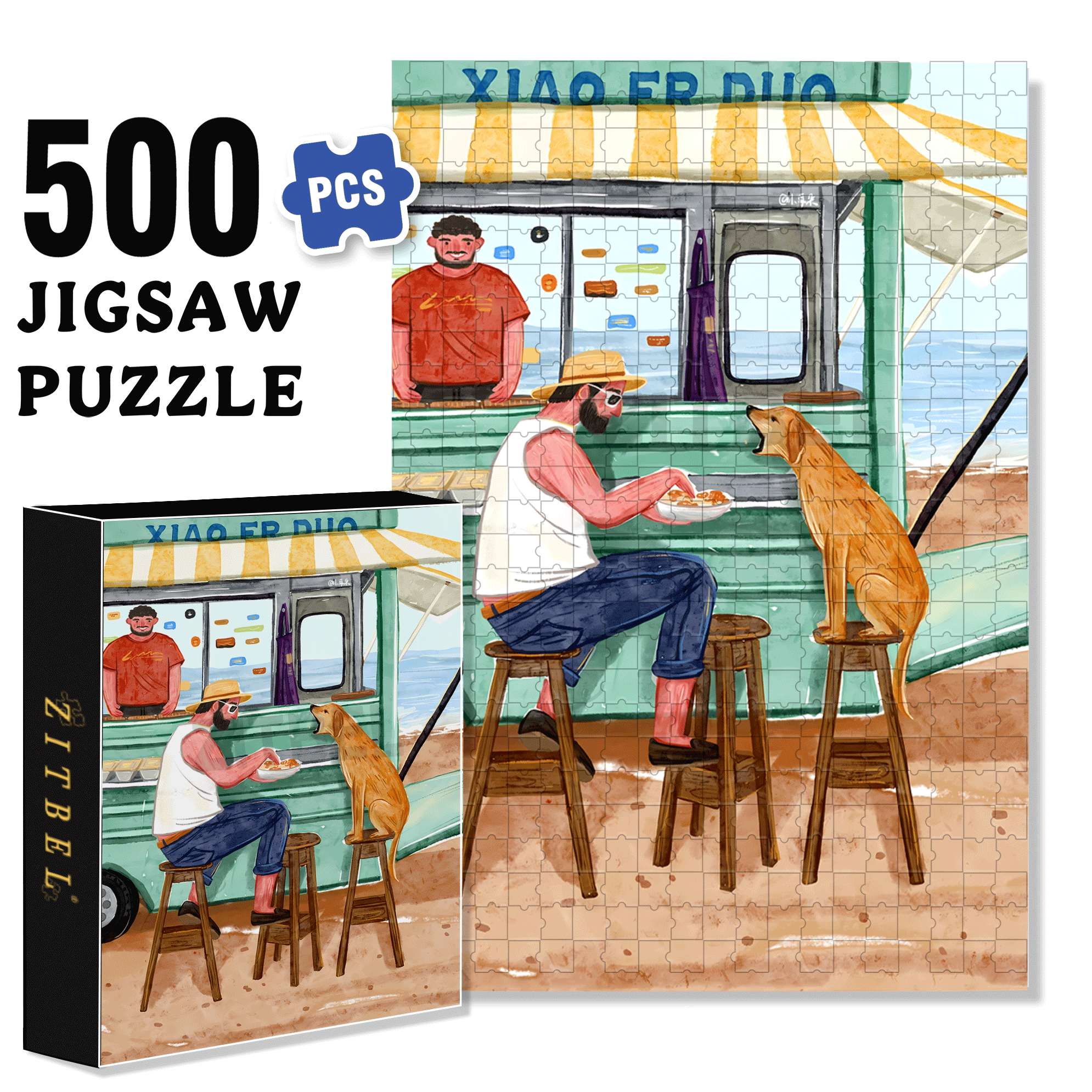 I Want It 500pcs/1000pcs Jigsaw Puzzle, Scratch-Resistant, Interactive Family Game & Brain-Boosting DIY Decor, Perfect for Halloween, Christmas & New Year Gifts, Family Puzzle Game