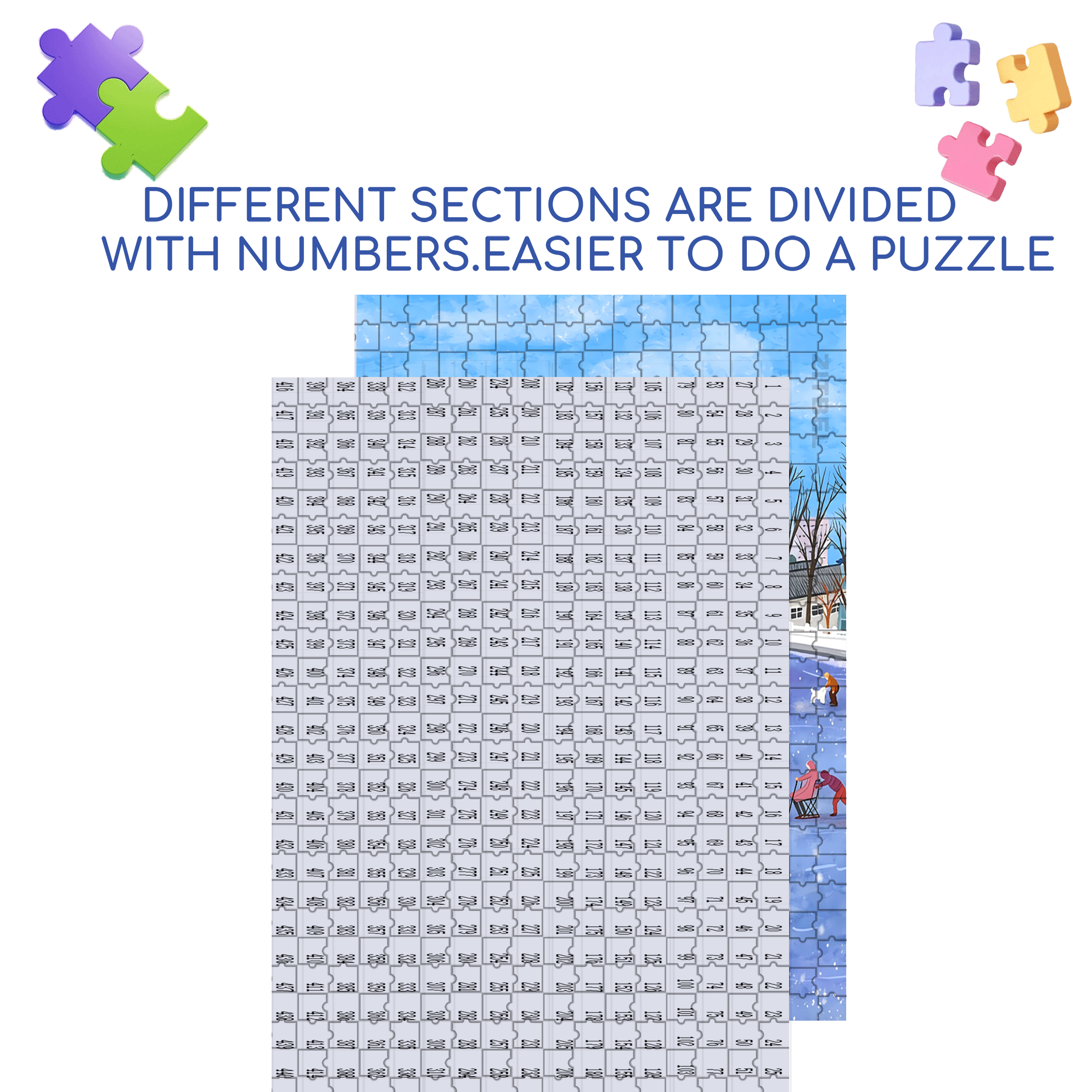 Ice Sports 500pcs/1000pcs Jigsaw Puzzle, Scratch-Resistant, Interactive Family Game & Brain-Boosting DIY Decor, Perfect for Halloween, Christmas & New Year Gifts, Family Puzzle Game