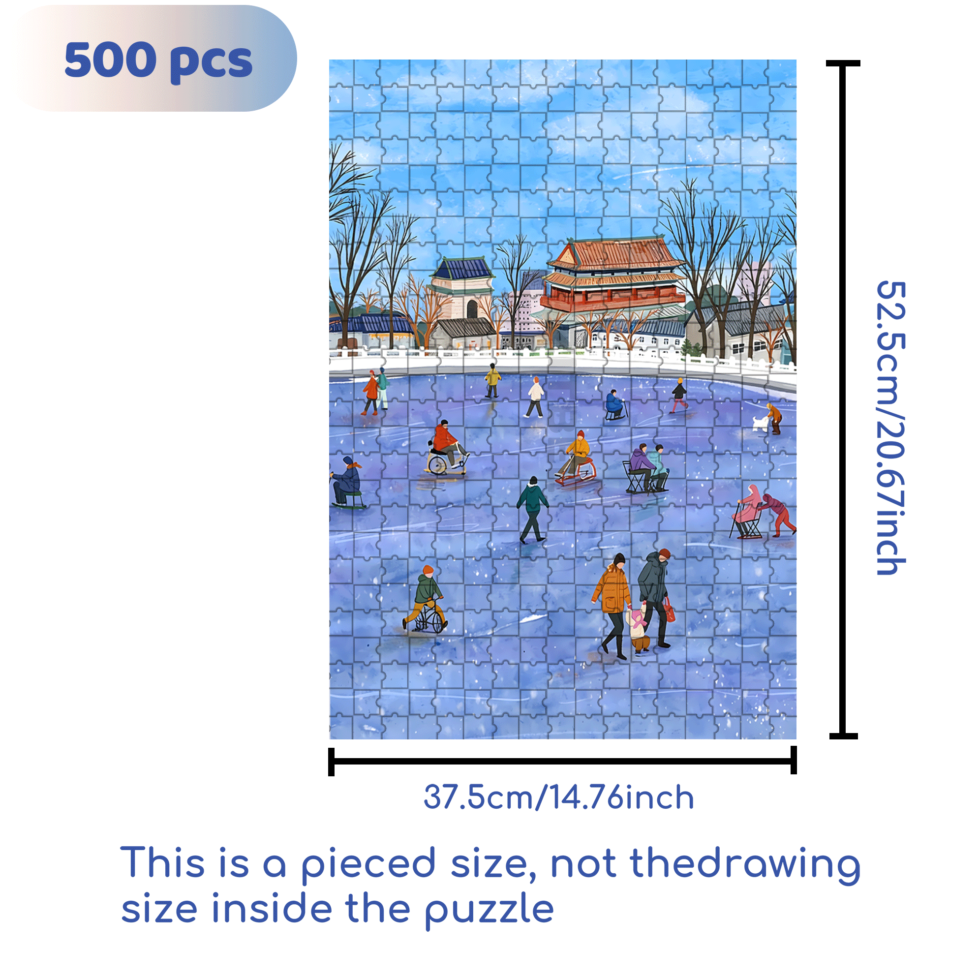 Ice Sports 500pcs/1000pcs Jigsaw Puzzle, Scratch-Resistant, Interactive Family Game & Brain-Boosting DIY Decor, Perfect for Halloween, Christmas & New Year Gifts, Family Puzzle Game