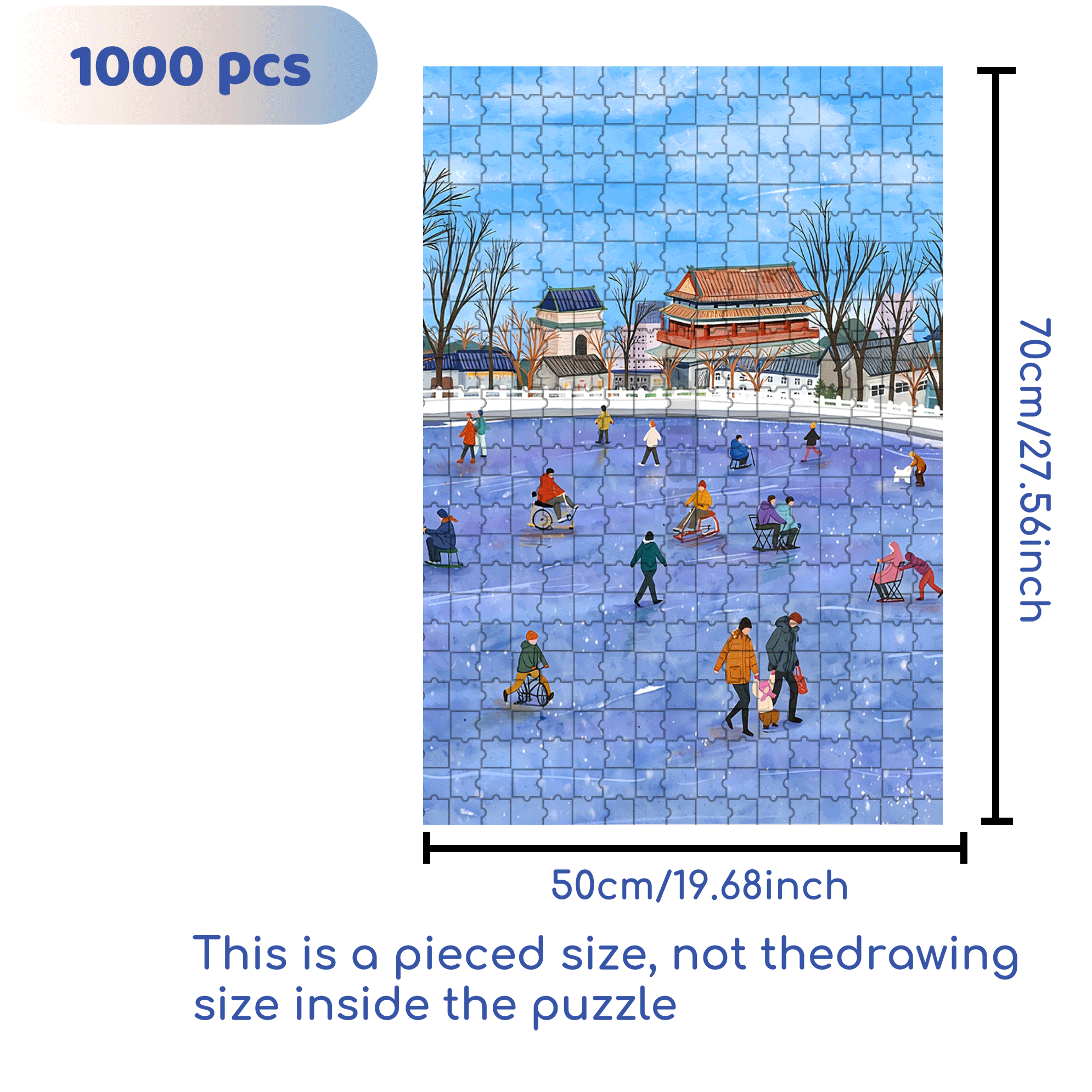 Ice Sports 500pcs/1000pcs Jigsaw Puzzle, Scratch-Resistant, Interactive Family Game & Brain-Boosting DIY Decor, Perfect for Halloween, Christmas & New Year Gifts, Family Puzzle Game