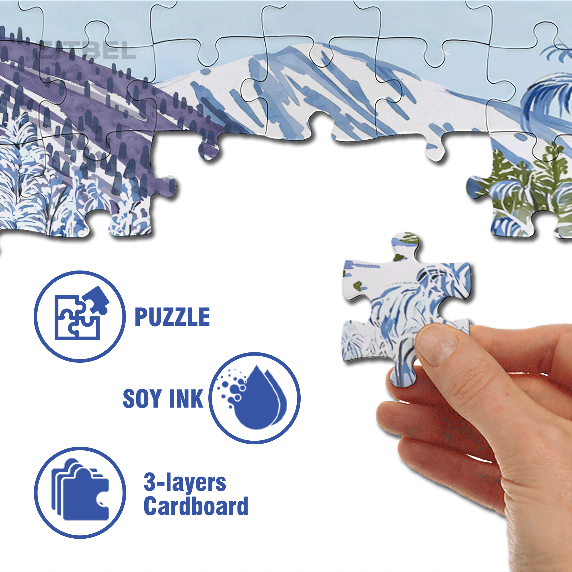 Iceberg Snow Water 500pcs/1000pcs Jigsaw Puzzle, Scratch-Resistant, Interactive Family Game & Brain-Boosting DIY Decor, Perfect for Halloween, Christmas & New Year Gifts, Family Puzzle Game