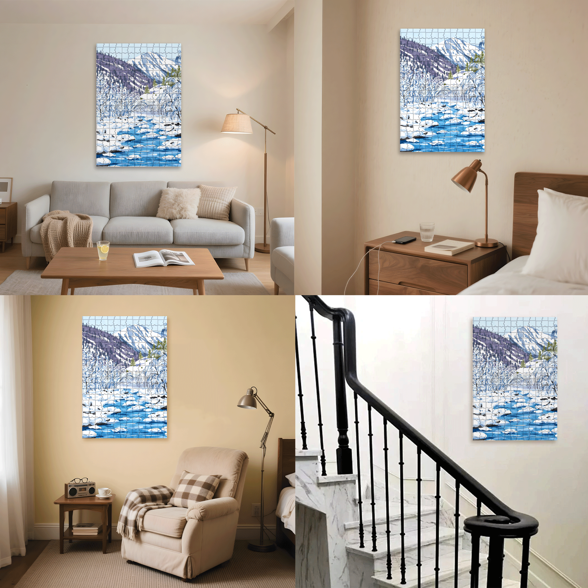 Iceberg Snow Water 500pcs/1000pcs Jigsaw Puzzle, Scratch-Resistant, Interactive Family Game & Brain-Boosting DIY Decor, Perfect for Halloween, Christmas & New Year Gifts, Family Puzzle Game