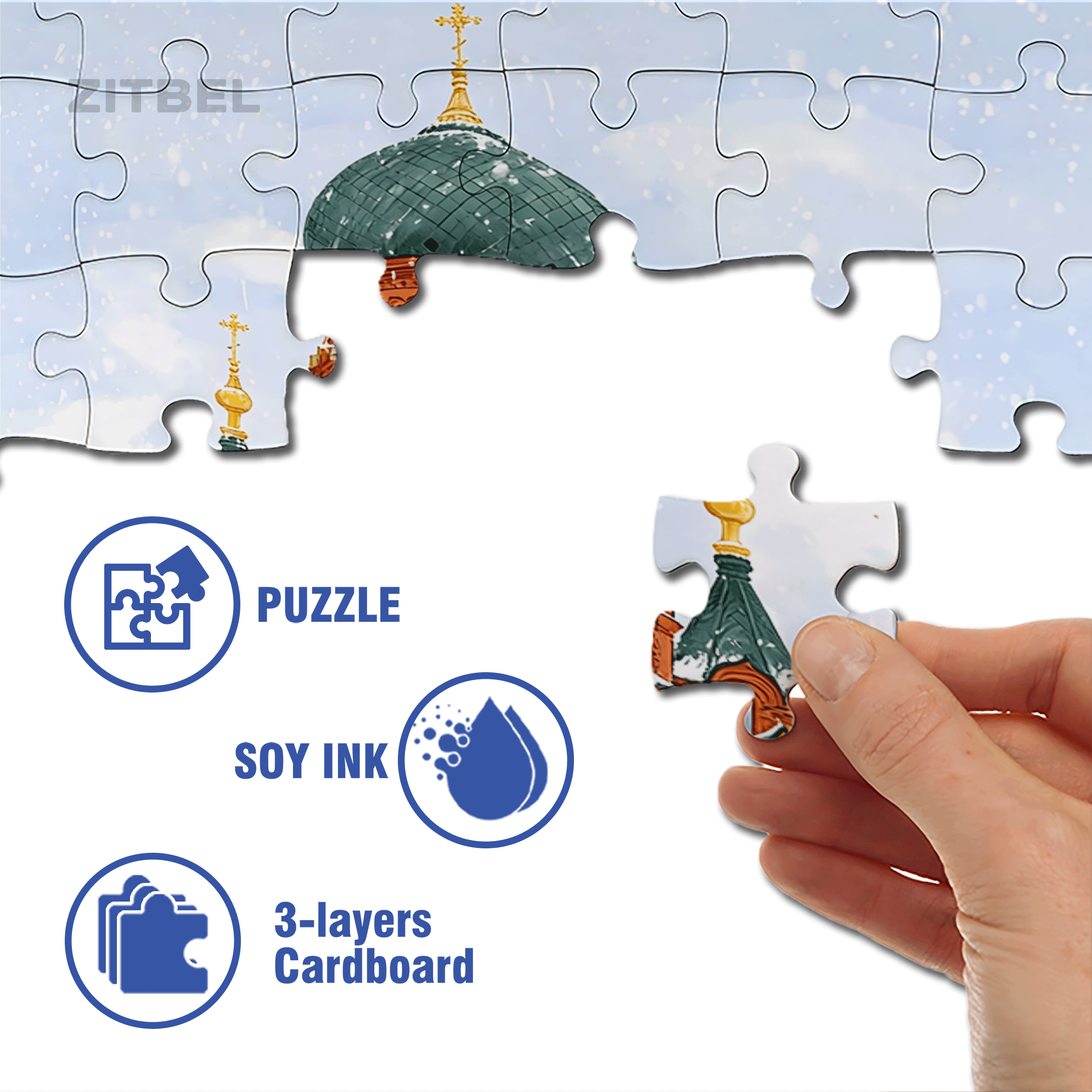 In Moscow 500pcs/1000pcs Jigsaw Puzzle, Scratch-Resistant, Interactive Family Game & Brain-Boosting DIY Decor, Perfect for Halloween, Christmas & New Year Gifts, Family Puzzle Game