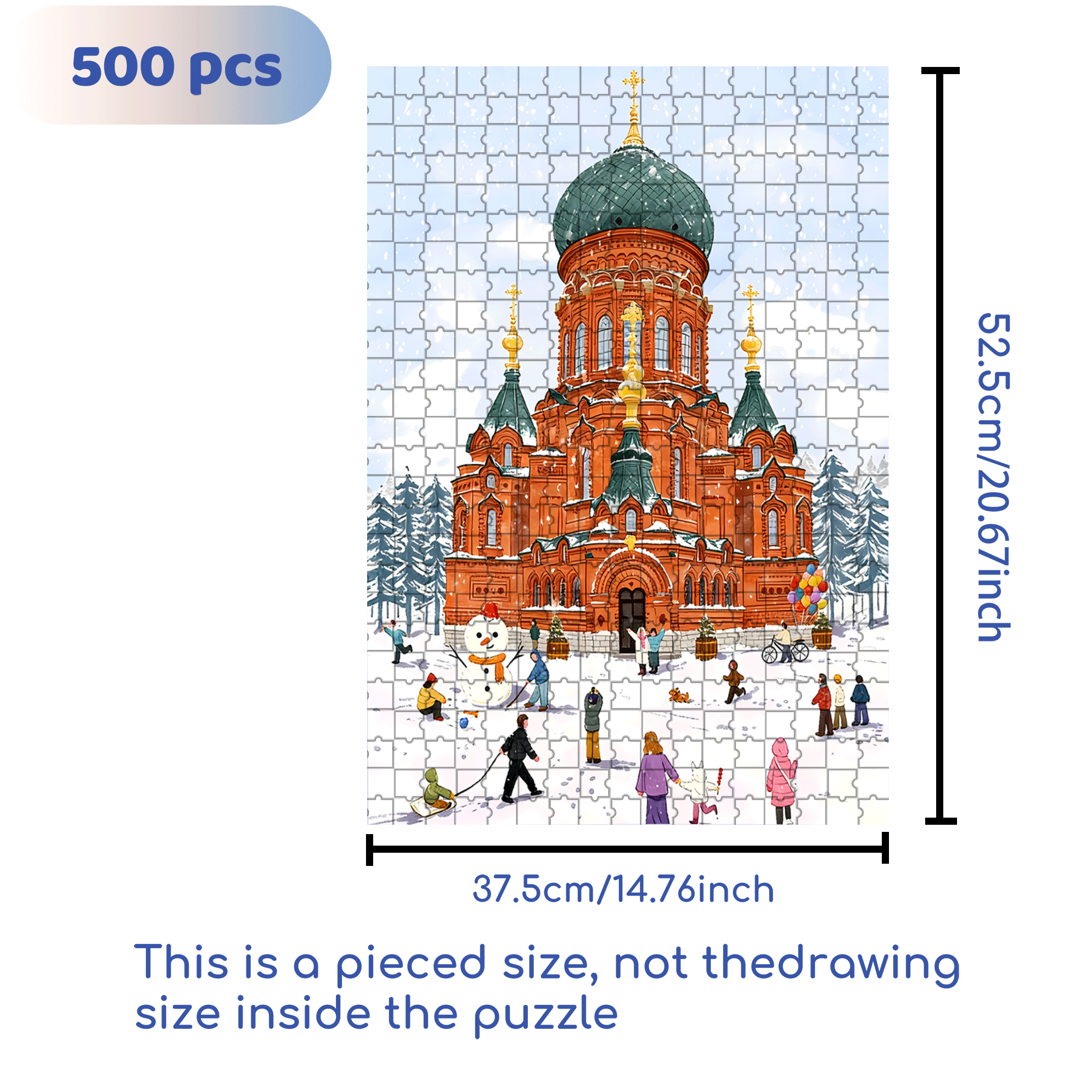 In Moscow 500pcs/1000pcs Jigsaw Puzzle, Scratch-Resistant, Interactive Family Game & Brain-Boosting DIY Decor, Perfect for Halloween, Christmas & New Year Gifts, Family Puzzle Game