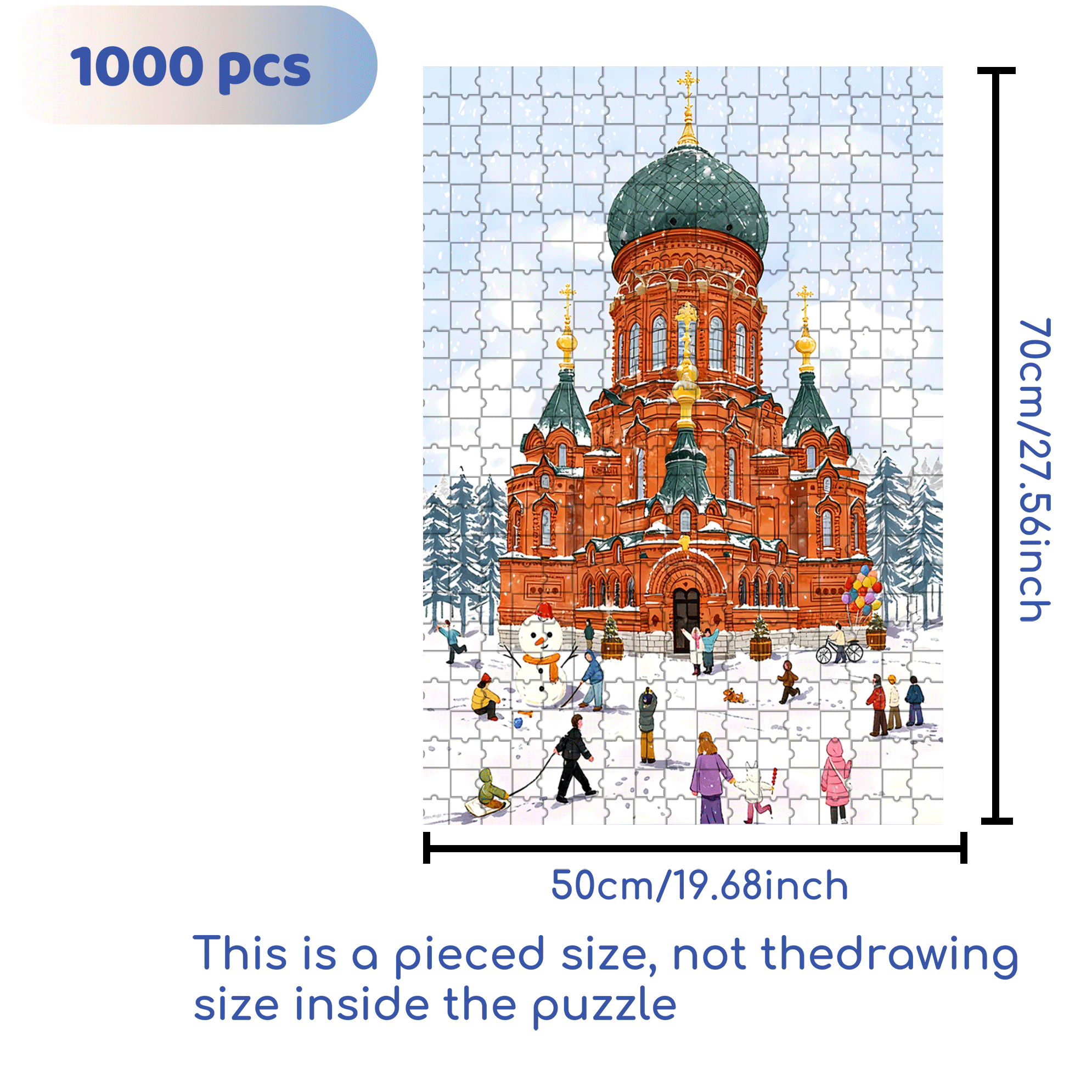 In Moscow 500pcs/1000pcs Jigsaw Puzzle, Scratch-Resistant, Interactive Family Game & Brain-Boosting DIY Decor, Perfect for Halloween, Christmas & New Year Gifts, Family Puzzle Game