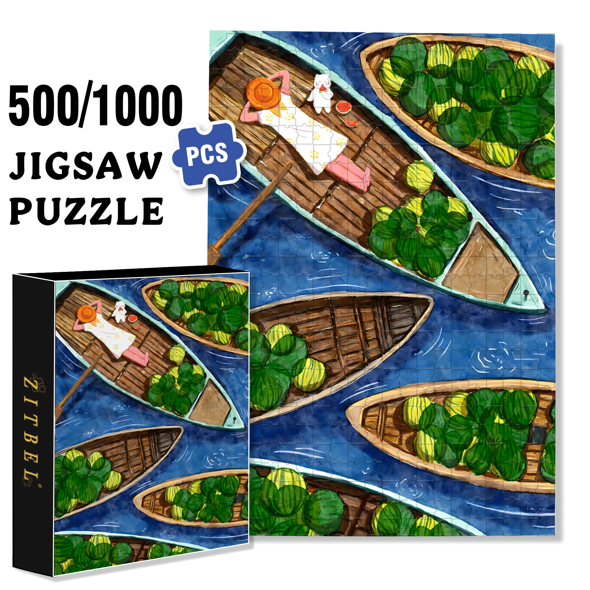 In Vietnam 500pcs/1000pcs Jigsaw Puzzle, Scratch-Resistant, Interactive Family Game & Brain-Boosting DIY Decor, Perfect for Halloween, Christmas & New Year Gifts, Family Puzzle Game