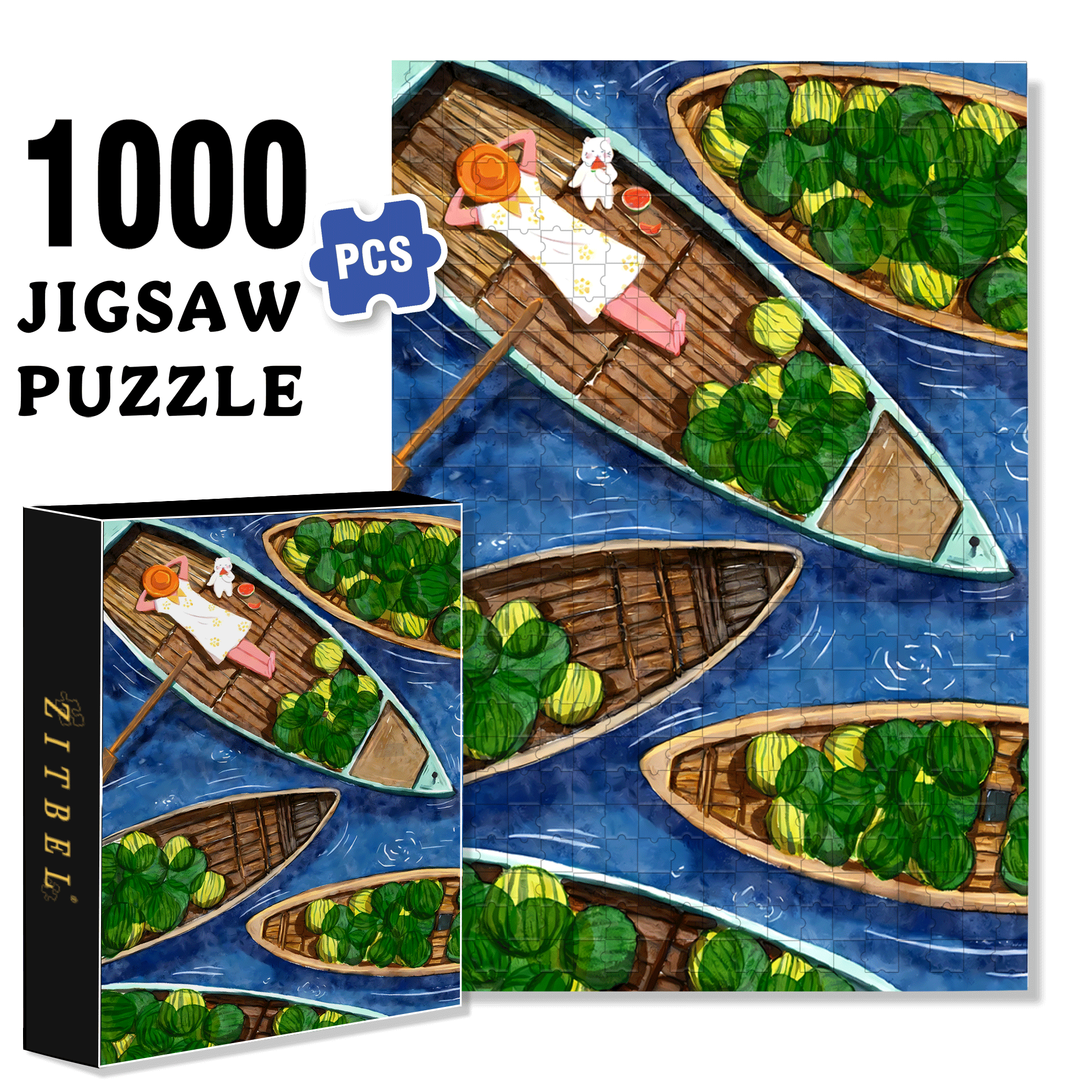 In Vietnam 500pcs/1000pcs Jigsaw Puzzle, Scratch-Resistant, Interactive Family Game & Brain-Boosting DIY Decor, Perfect for Halloween, Christmas & New Year Gifts, Family Puzzle Game