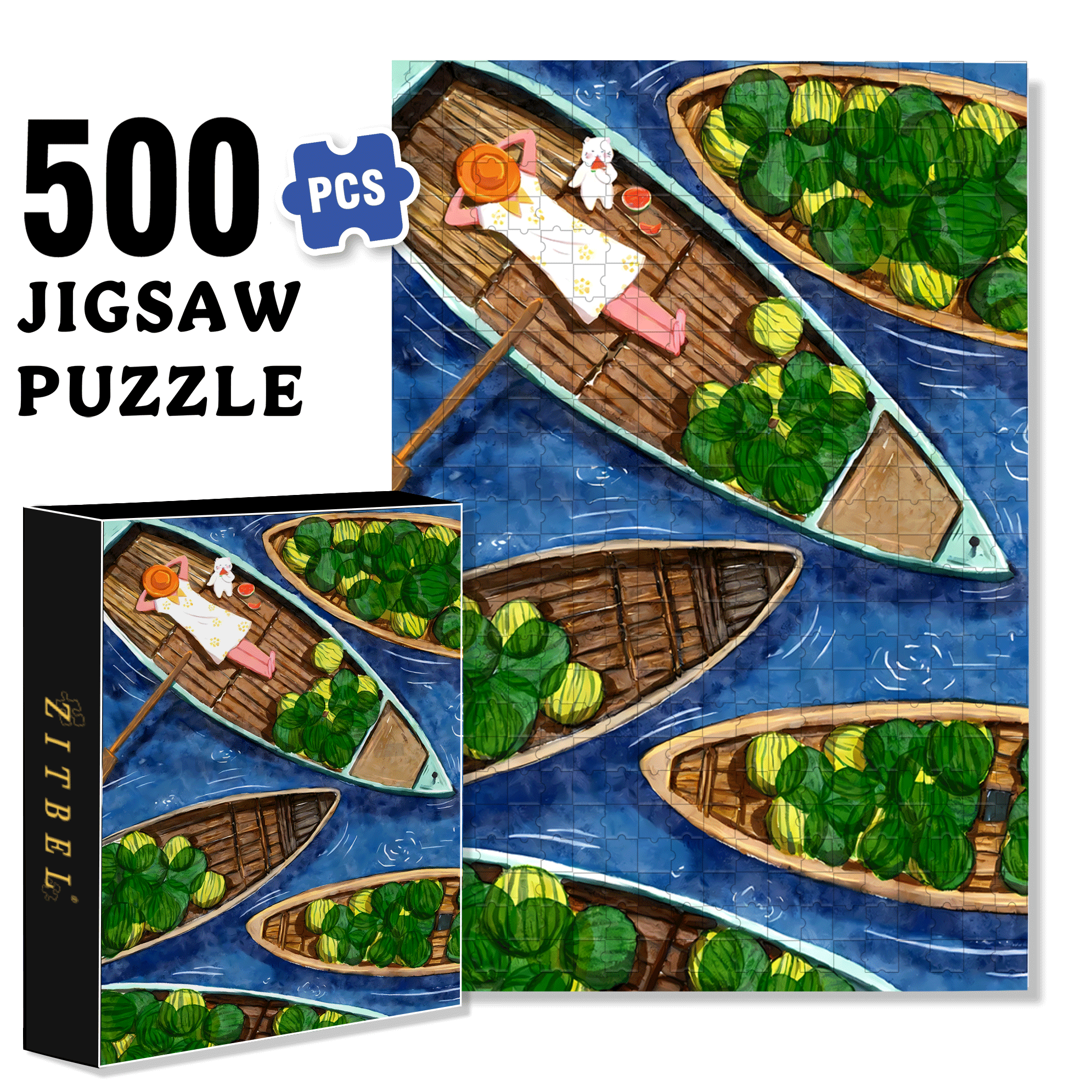 In Vietnam 500pcs/1000pcs Jigsaw Puzzle, Scratch-Resistant, Interactive Family Game & Brain-Boosting DIY Decor, Perfect for Halloween, Christmas & New Year Gifts, Family Puzzle Game