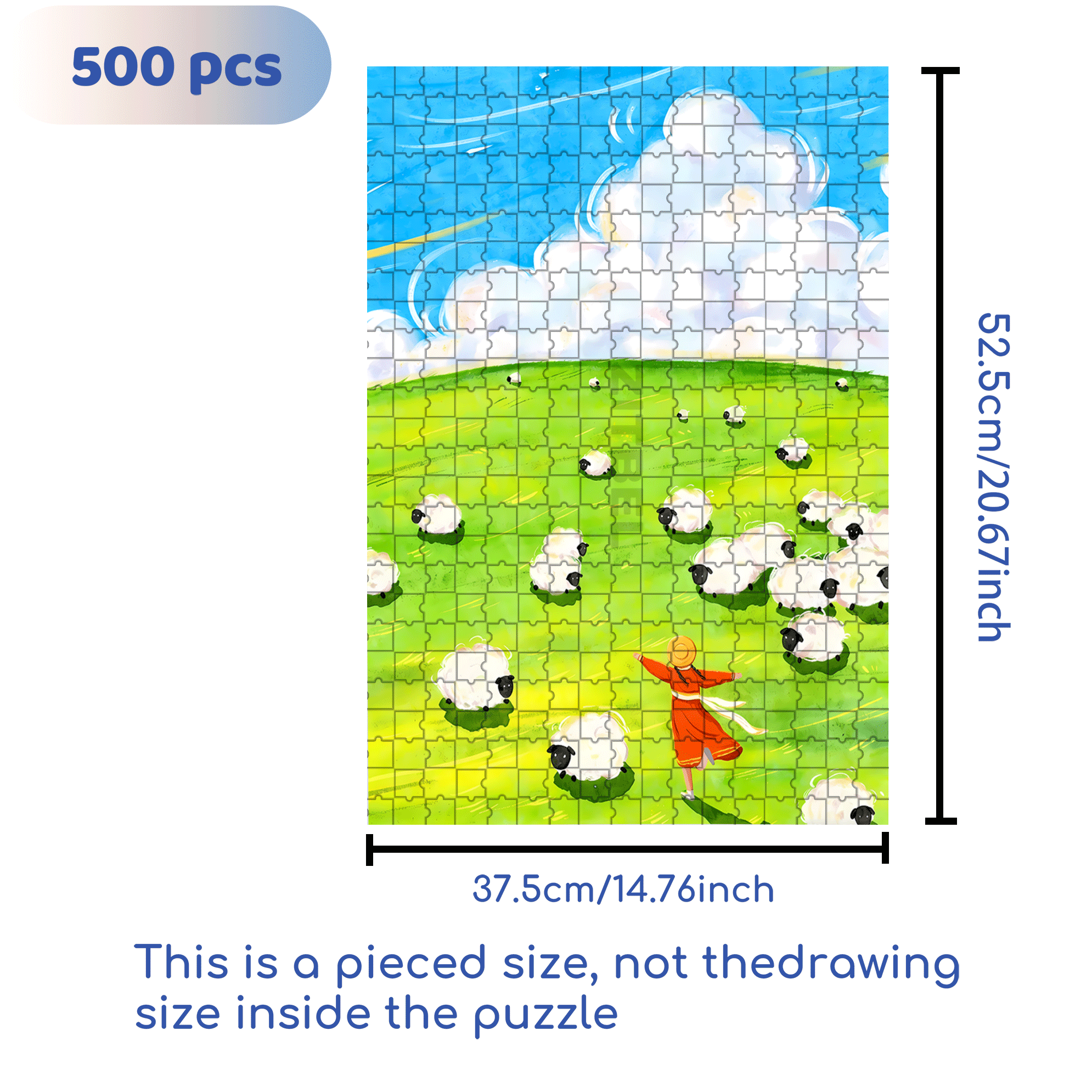 Joyful Running 2 500pcs/1000pcs Jigsaw Puzzle, Scratch-Resistant, Interactive Family Game & Brain-Boosting DIY Decor, Perfect for Halloween, Christmas & New Year Gifts, Family Puzzle Game